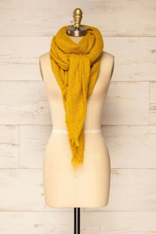 Mohaire Yellow | Soft Knit Scarf sold by Boutique 1861