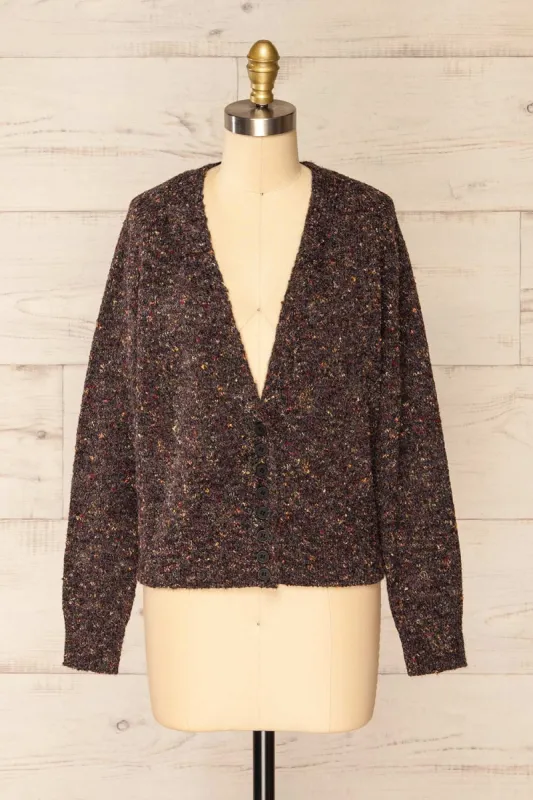 Ciudad | Melange Button-Up Knit Cardigan sold by Boutique 1861