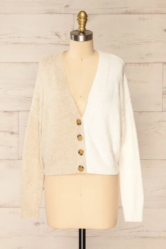 Rydultowy Beige | Soft Knit V-Neck Cardigan sold by Boutique 1861
