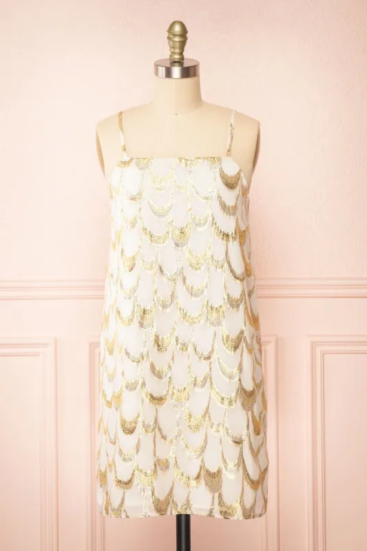 Piper | Short Dress w/ Scallop Embroidery sold by Boutique 1861