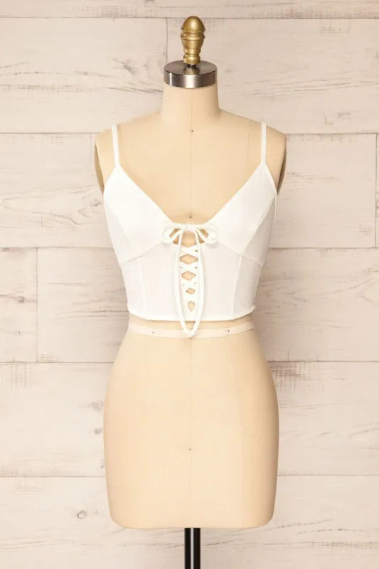 Reinbeck White | Corset Crop Top sold by Boutique 1861