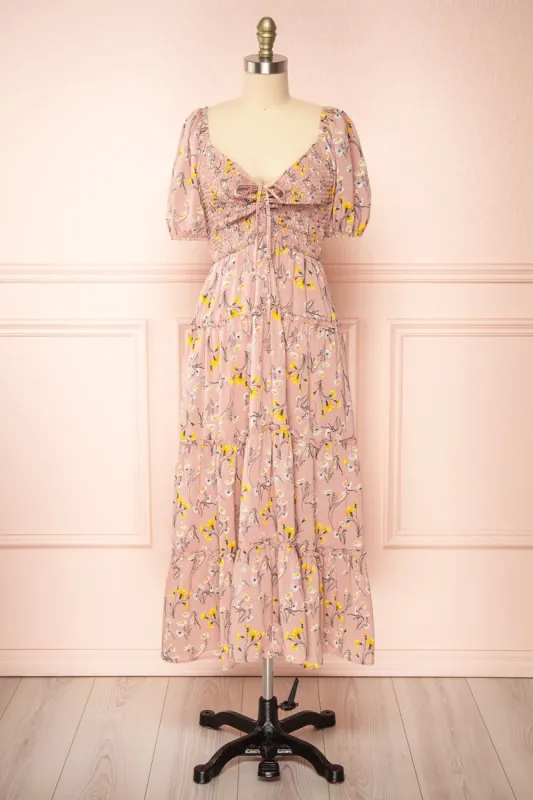 Batyanne | Floral Midi Dress w/ Puffy Sleeves sold by Boutique 1861
