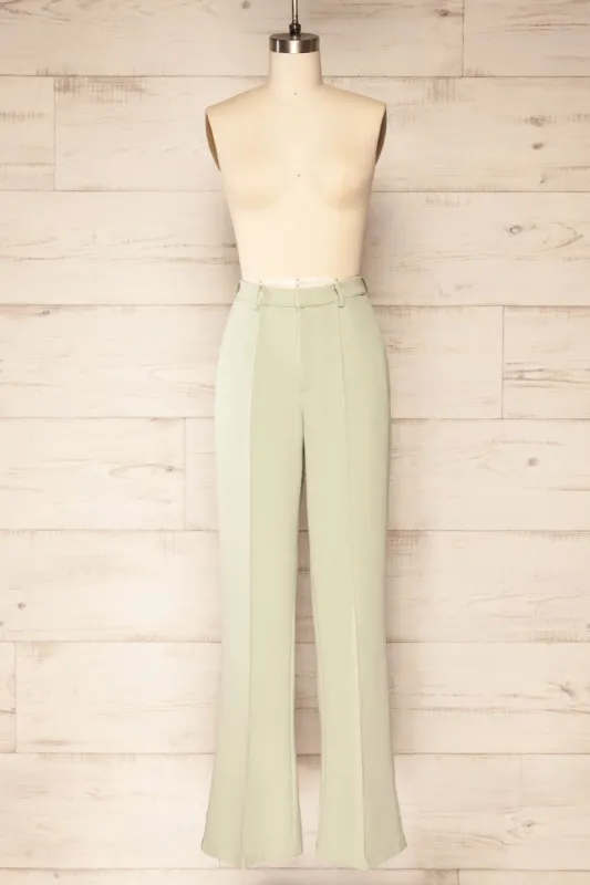 Turbine Sage | Solid Stitch Wide Leg Trousers sold by Boutique 1861