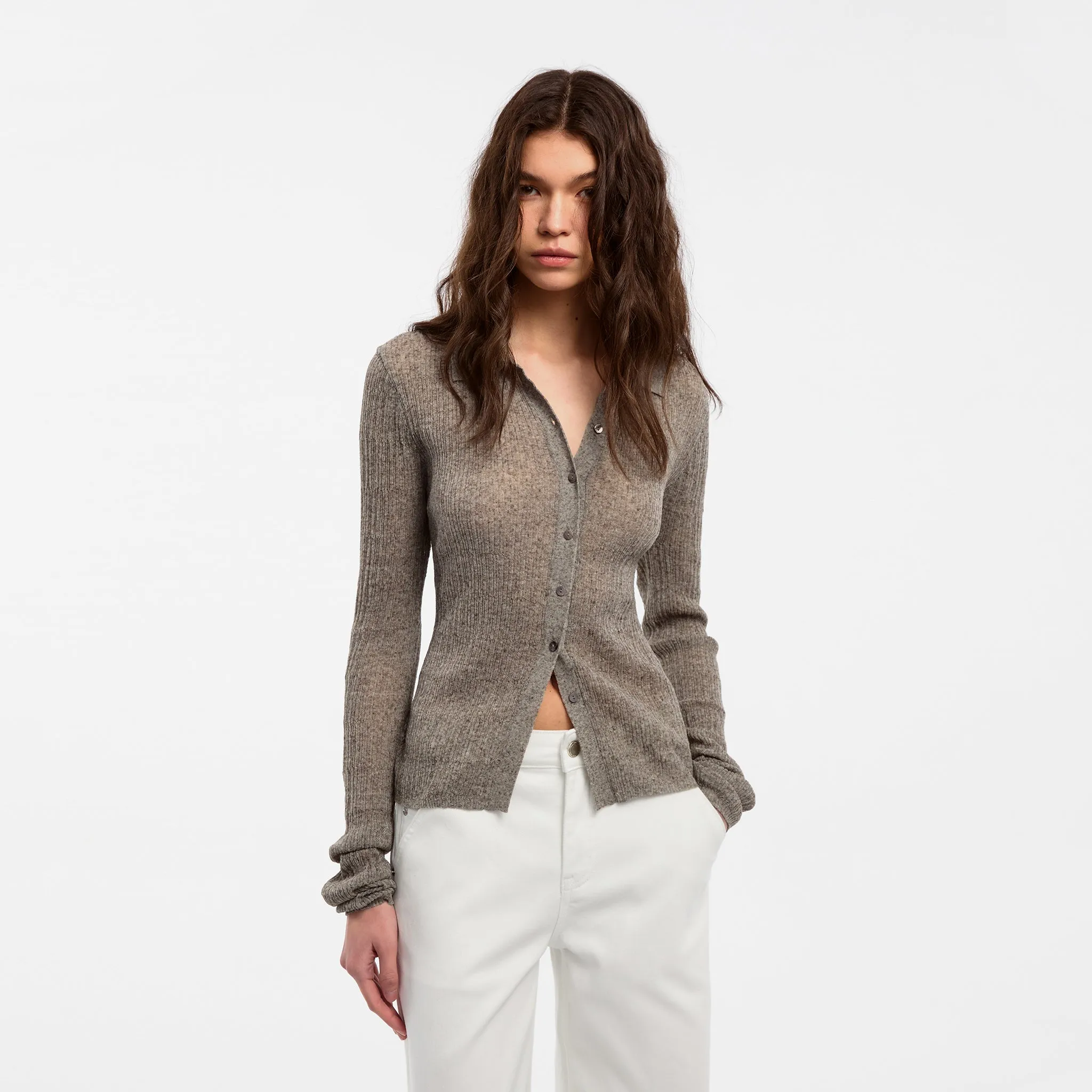 CUBIC Linen Collared Long-Sleeved Knit Sweater sold by Cubic product image thumbnail 3