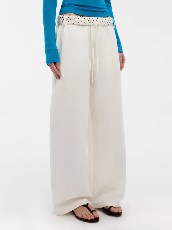 CUBIC Ruffled Waistband Two-Way Casual Pants made by Cubic