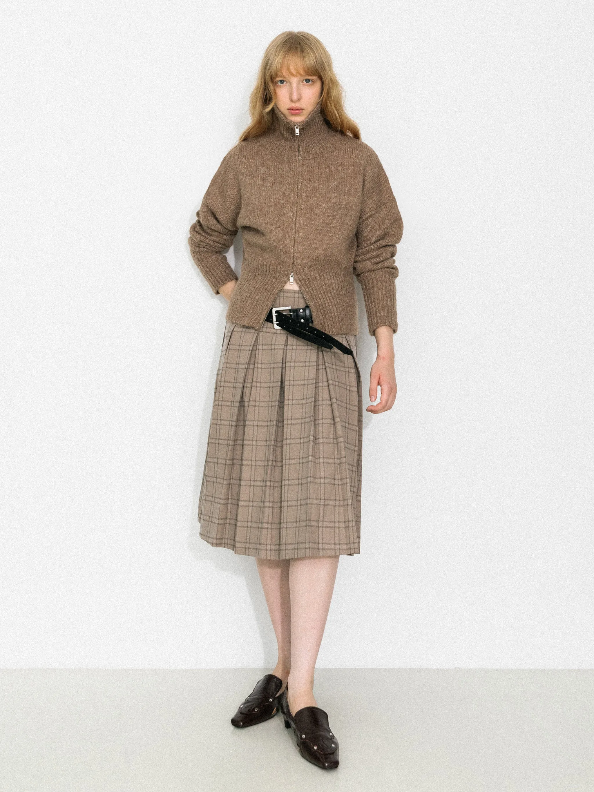 Classic Checked A-Line Pleated Mini Skirt sold by Cubic product image thumbnail 5