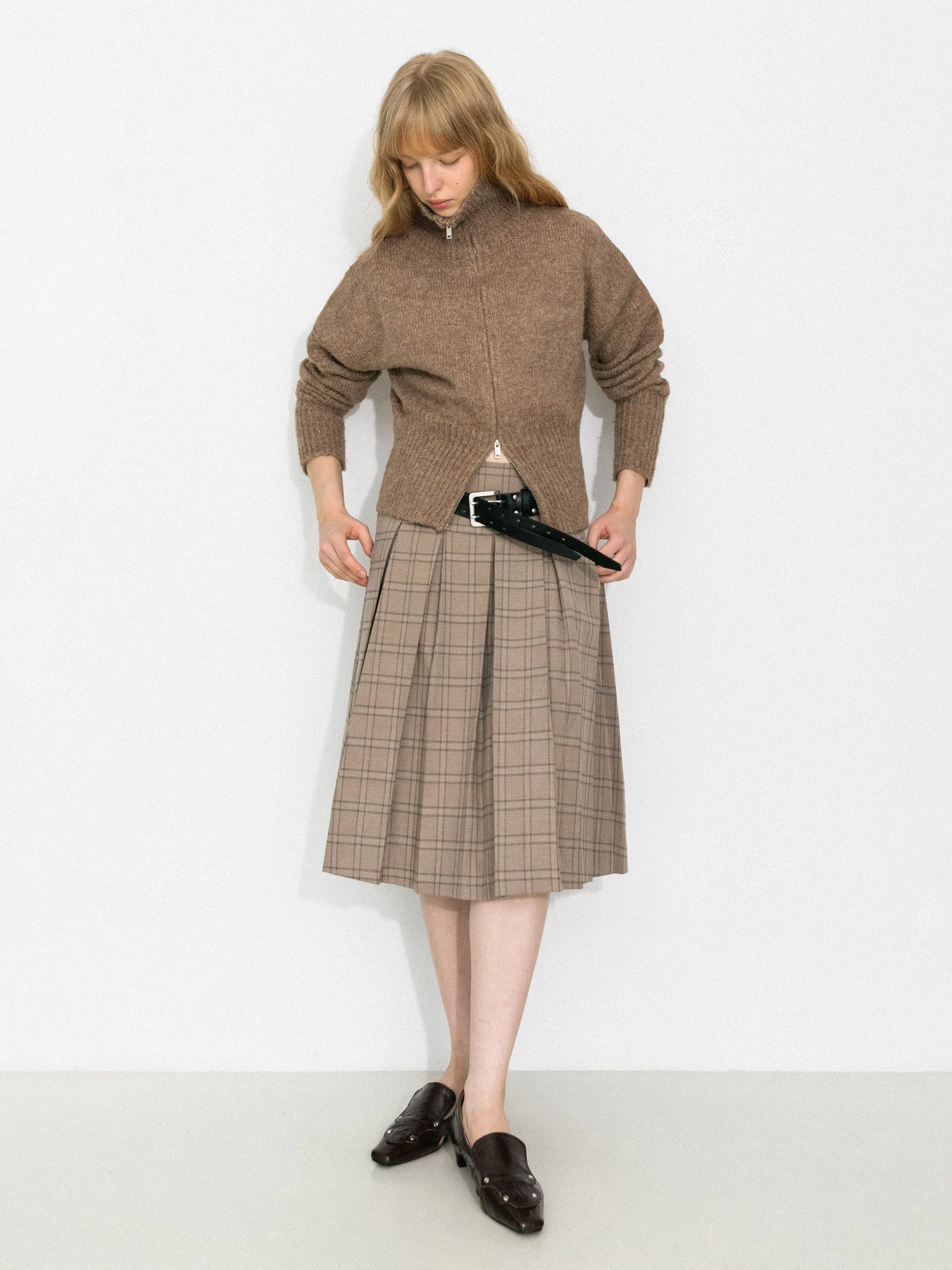 Classic Checked A-Line Pleated Mini Skirt sold by Cubic product image thumbnail 2