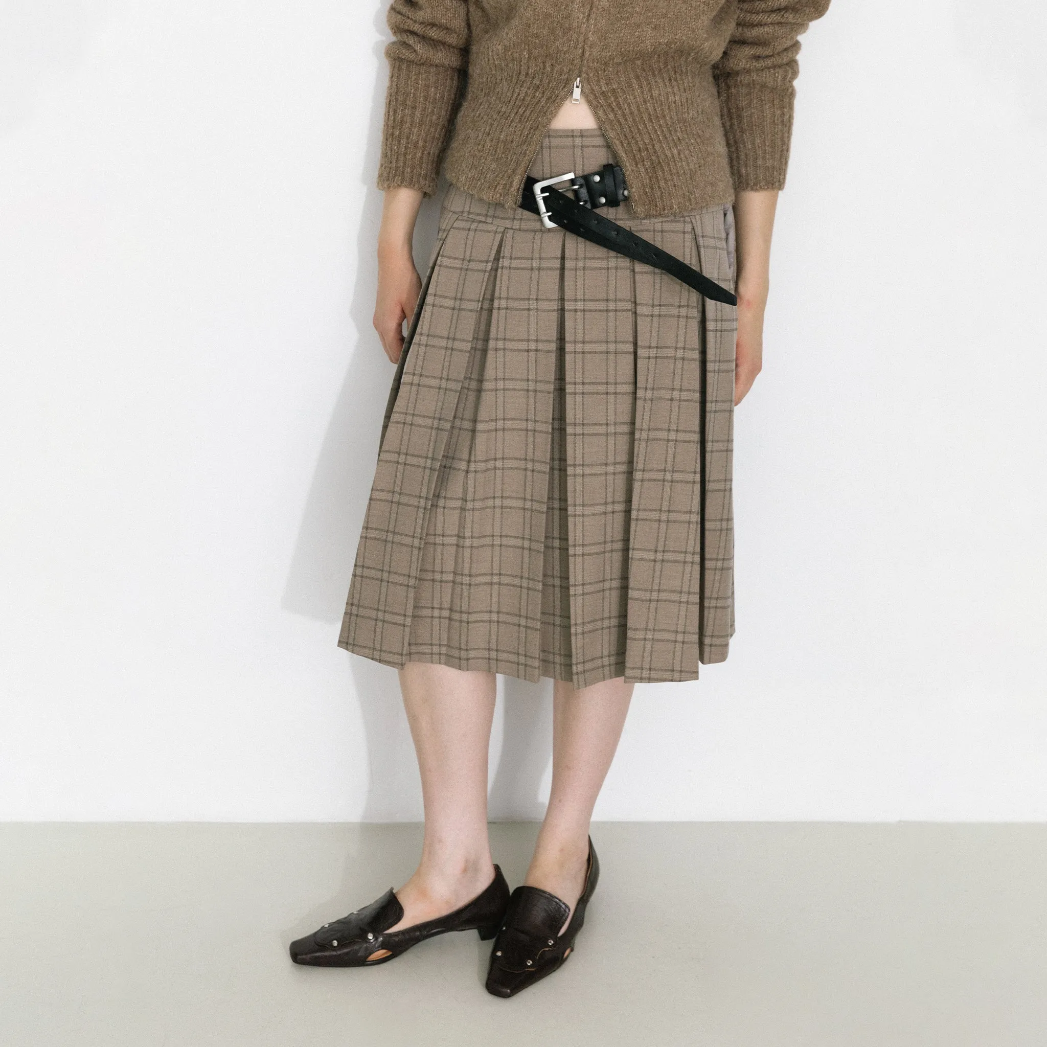 Classic Checked A-Line Pleated Mini Skirt sold by Cubic product image thumbnail 3