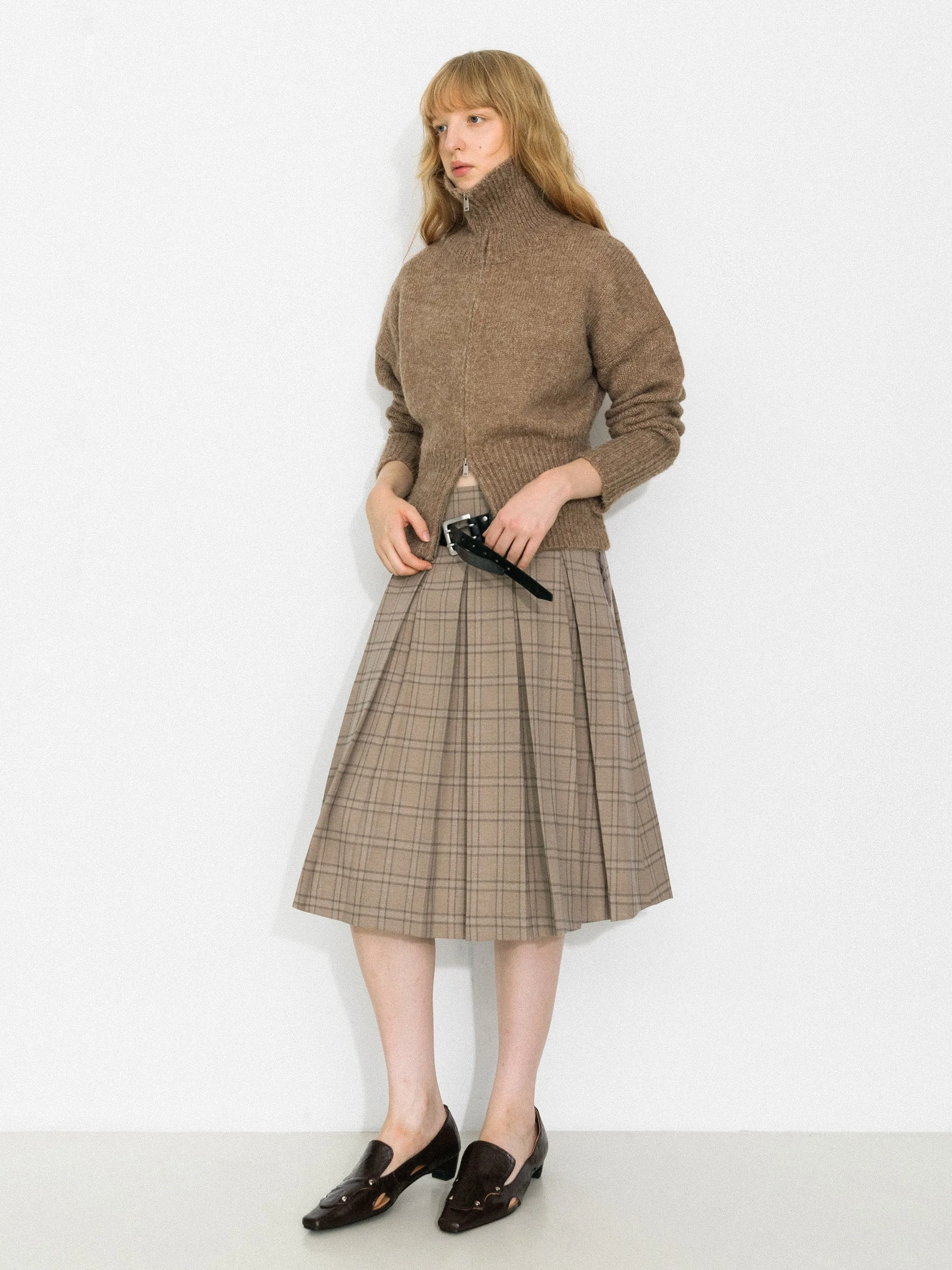Classic Checked A-Line Pleated Mini Skirt sold by Cubic product image thumbnail 4