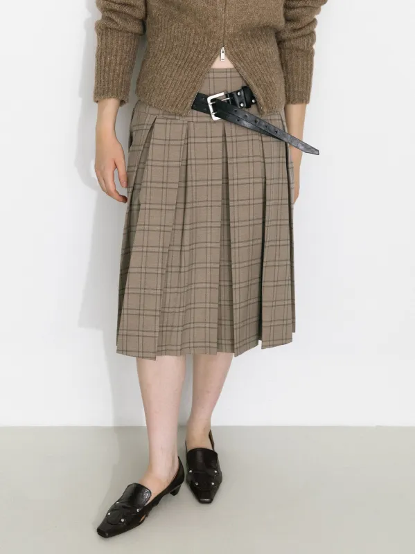 Classic Checked A-Line Pleated Mini Skirt made by Cubic