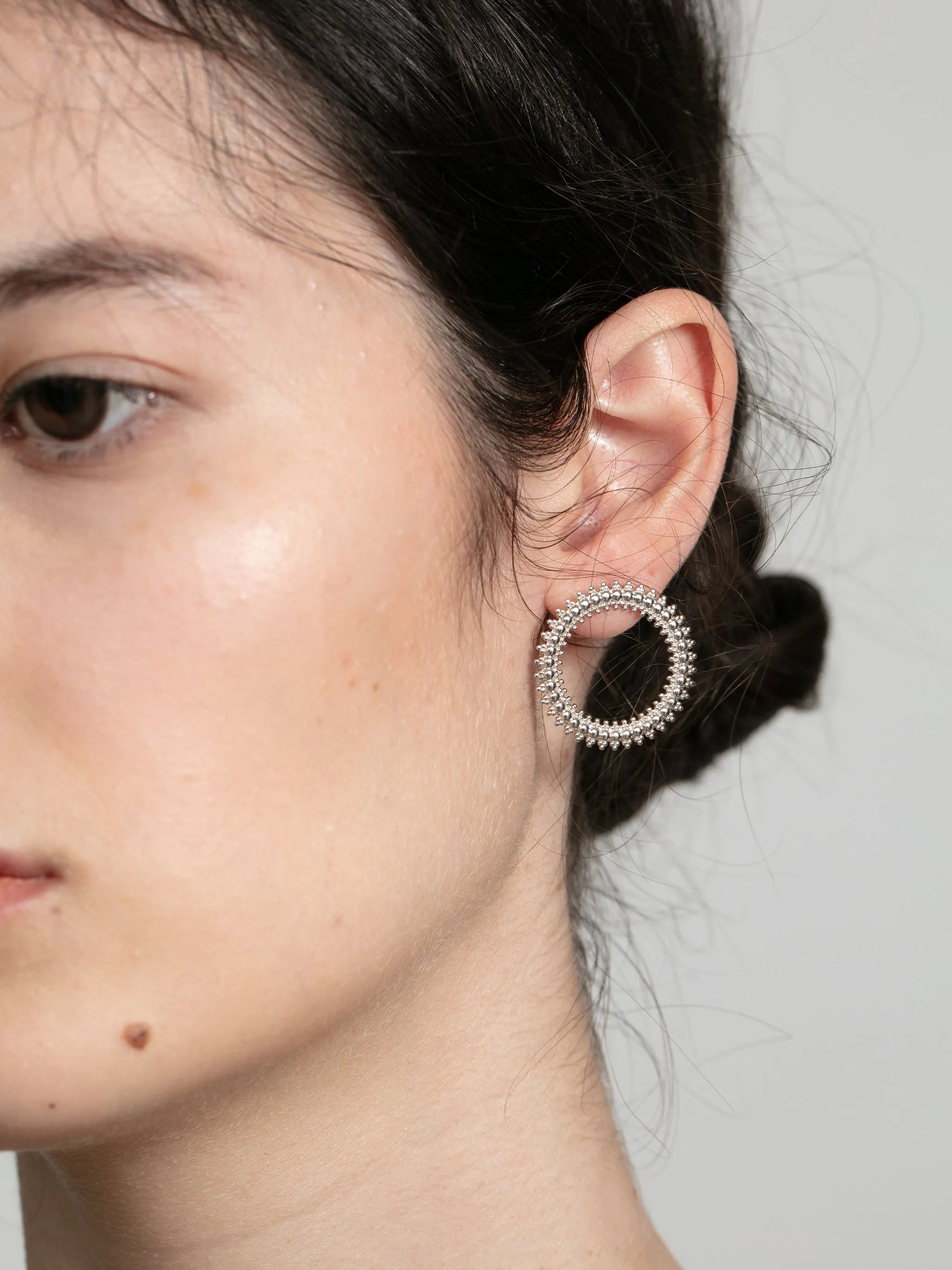 Beaded Circle Stud Earrings sold by Cubic product image thumbnail 2