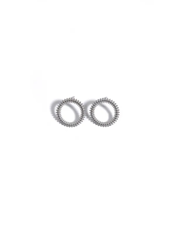Beaded Circle Stud Earrings made by Cubic