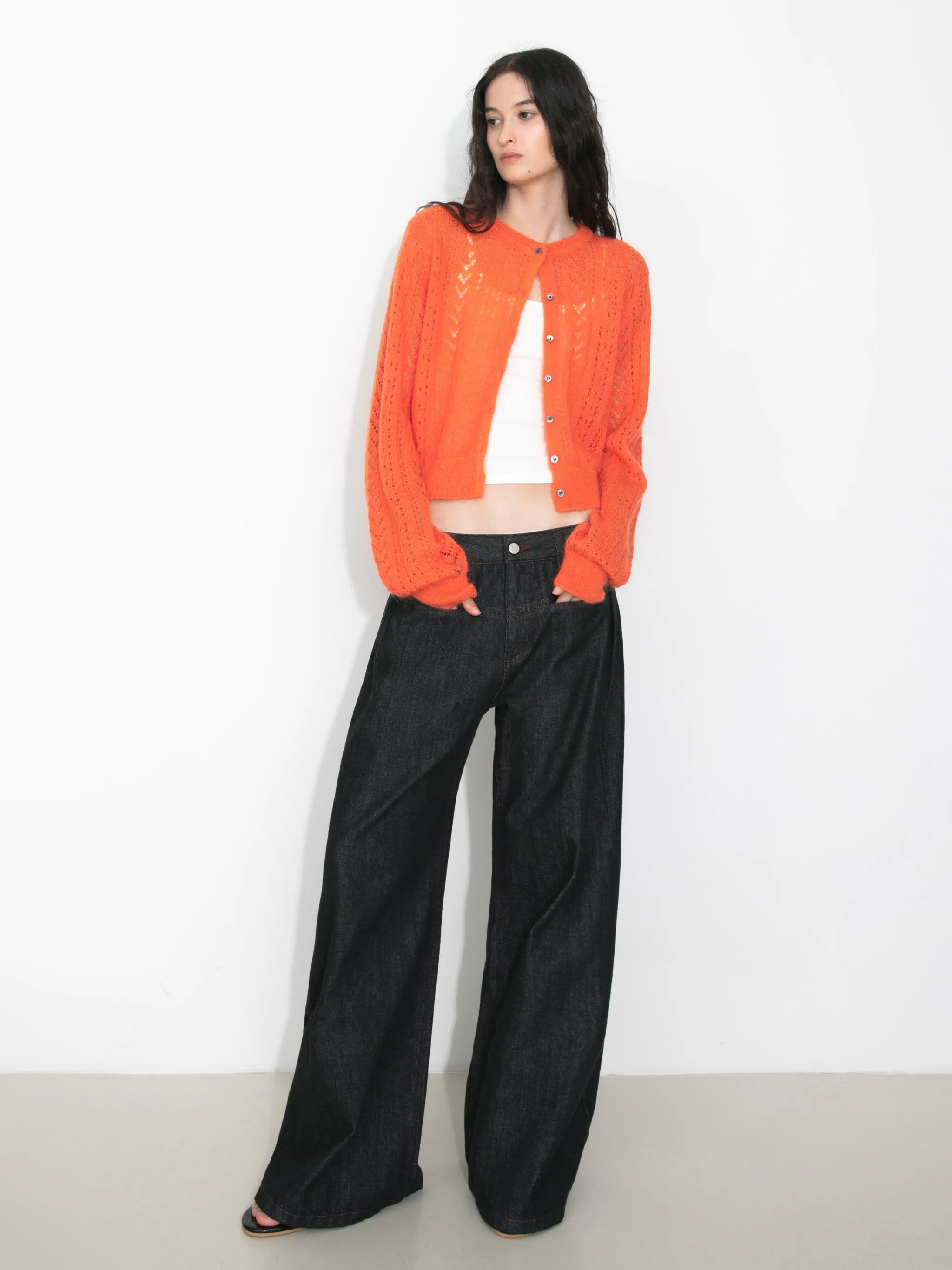 Cropped Open-Knit Cardigan sold by Cubic product image thumbnail 5
