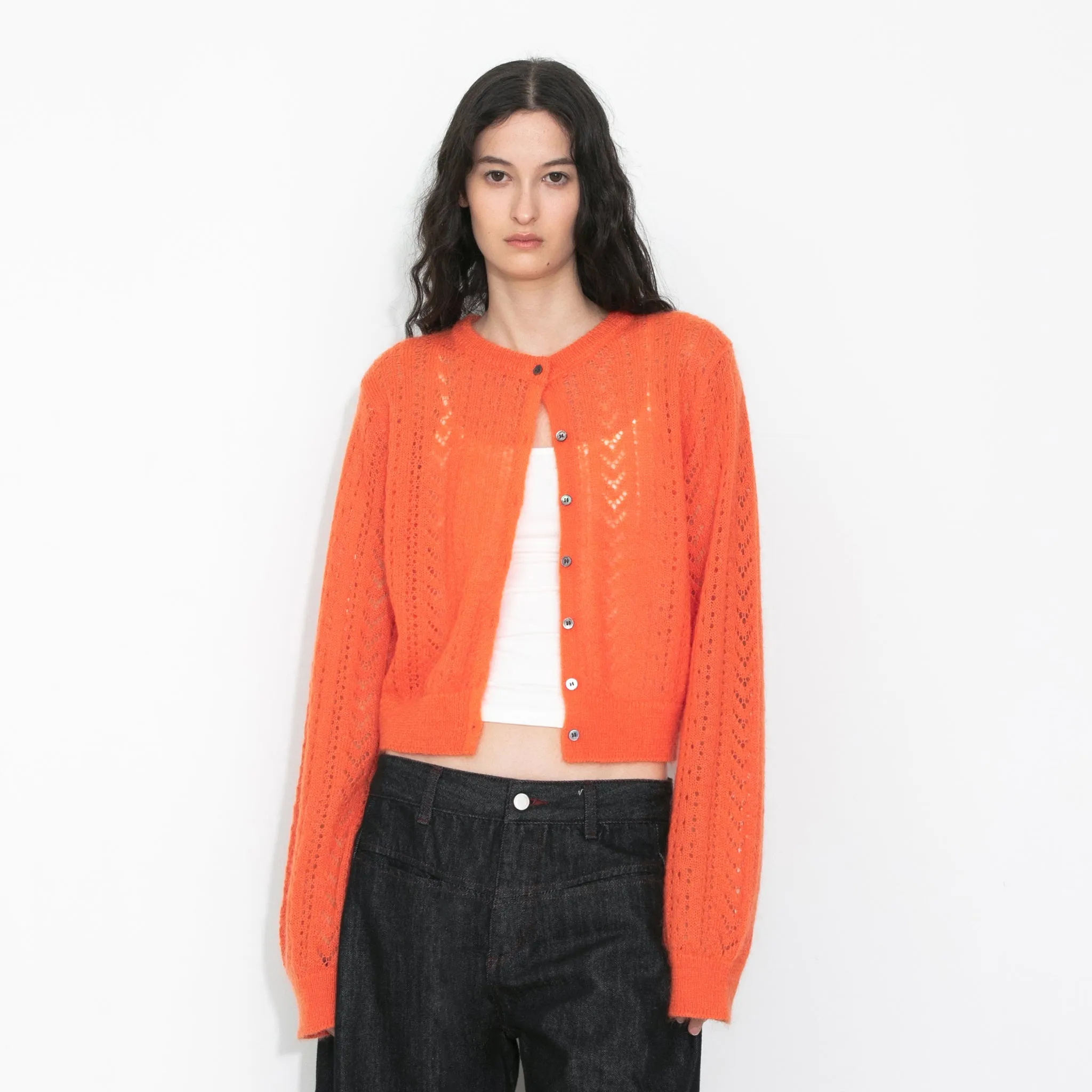 Cropped Open-Knit Cardigan sold by Cubic product image thumbnail 3