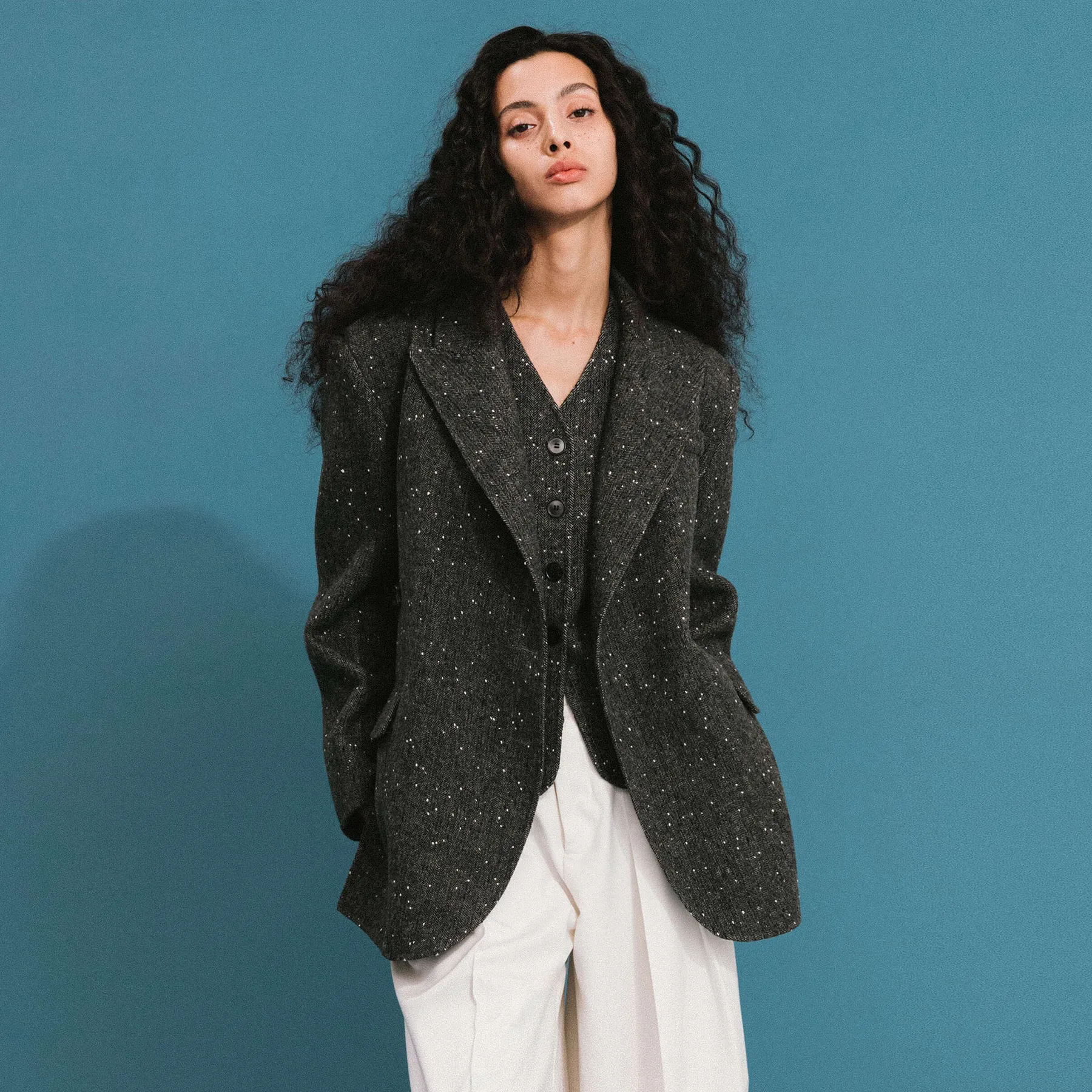 ONE BY CUBIC Double Face Tailored Wool Jacket sold by Cubic product image thumbnail 3