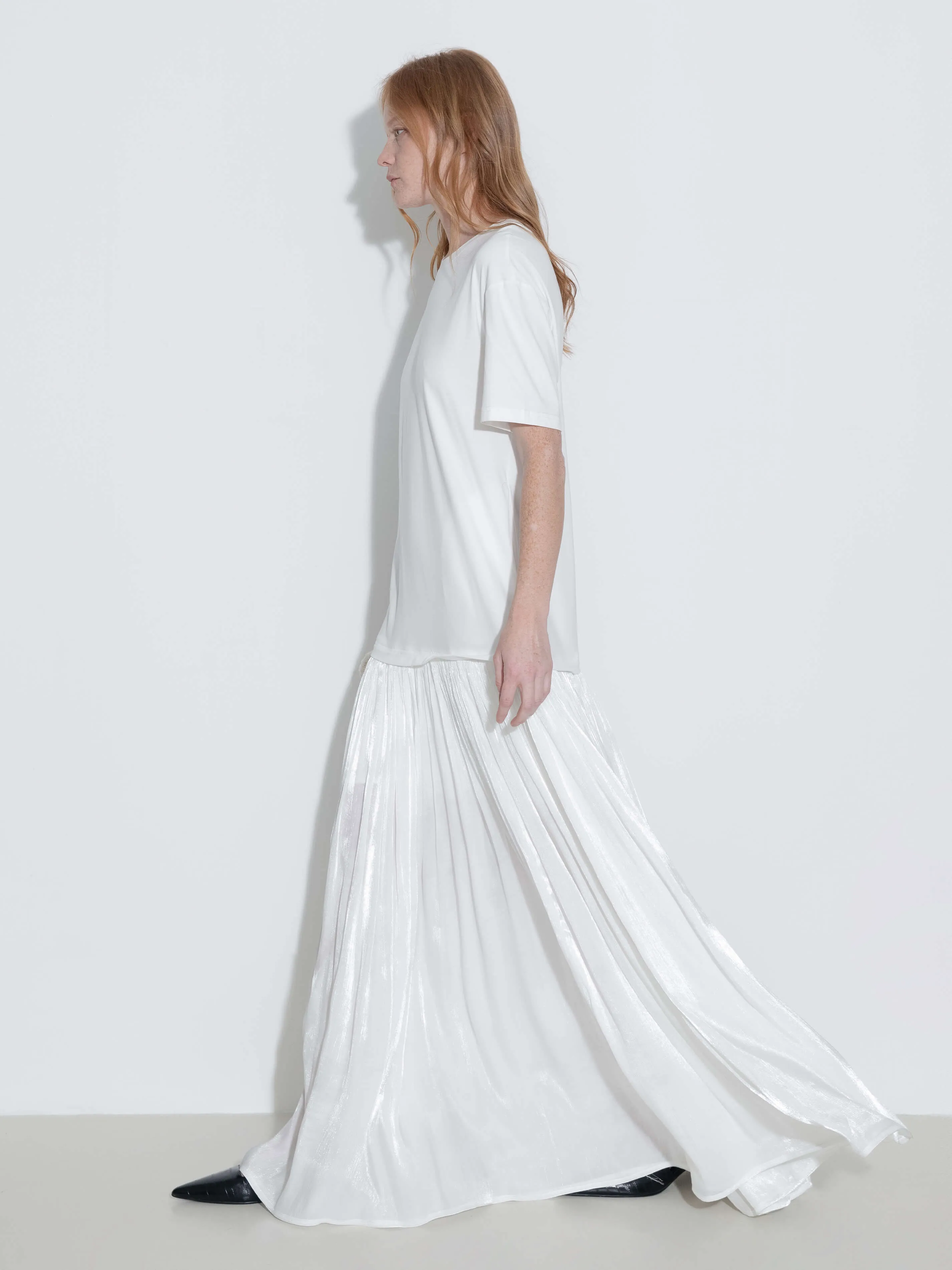 Oversized Round Neck Short Sleeve Pleated Dress sold by Cubic product image thumbnail 5