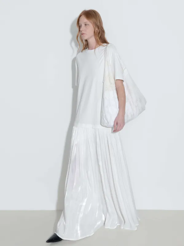 Oversized Round Neck Short Sleeve Pleated Dress made by Cubic