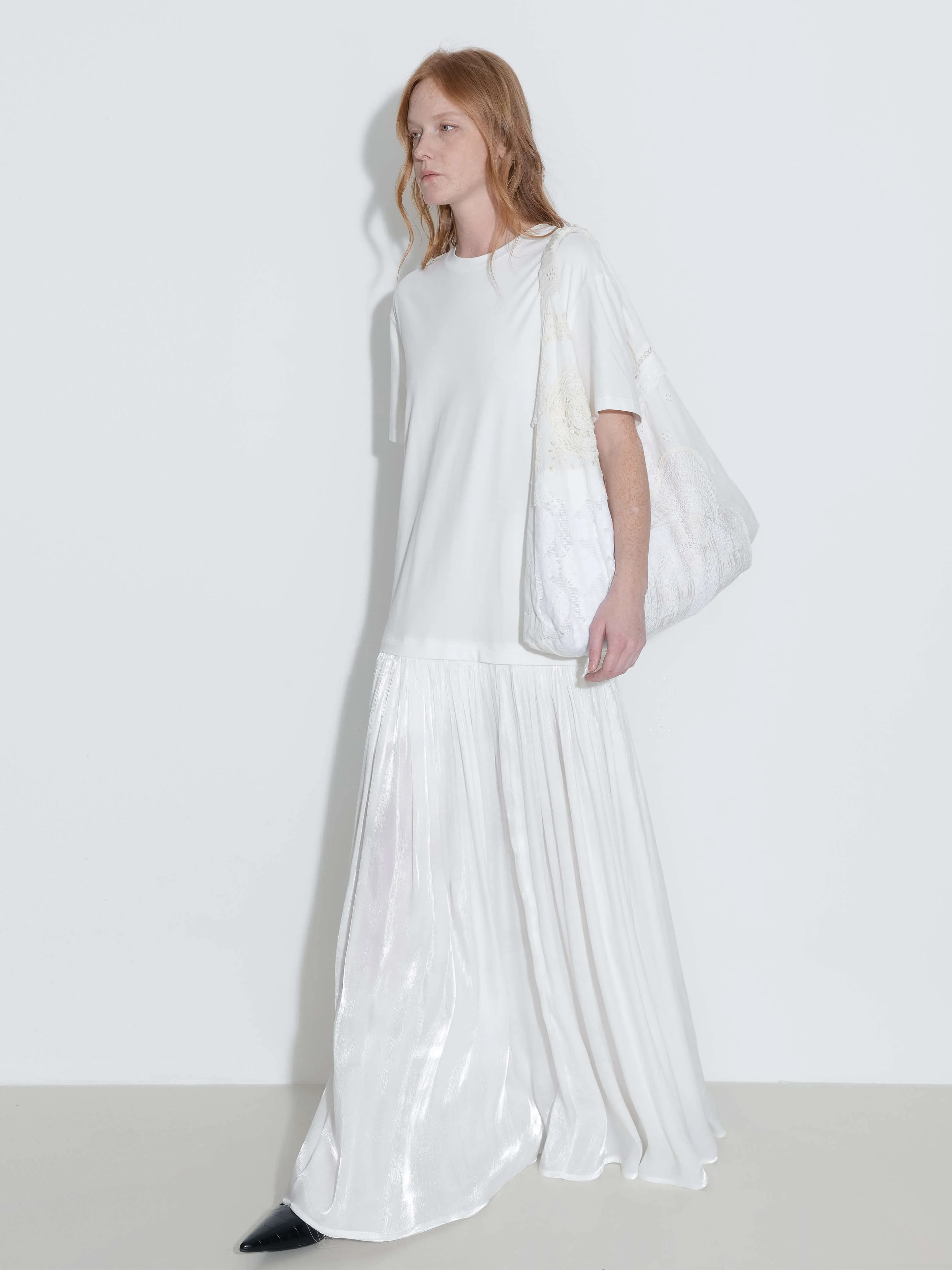 Oversized Round Neck Short Sleeve Pleated Dress sold by Cubic