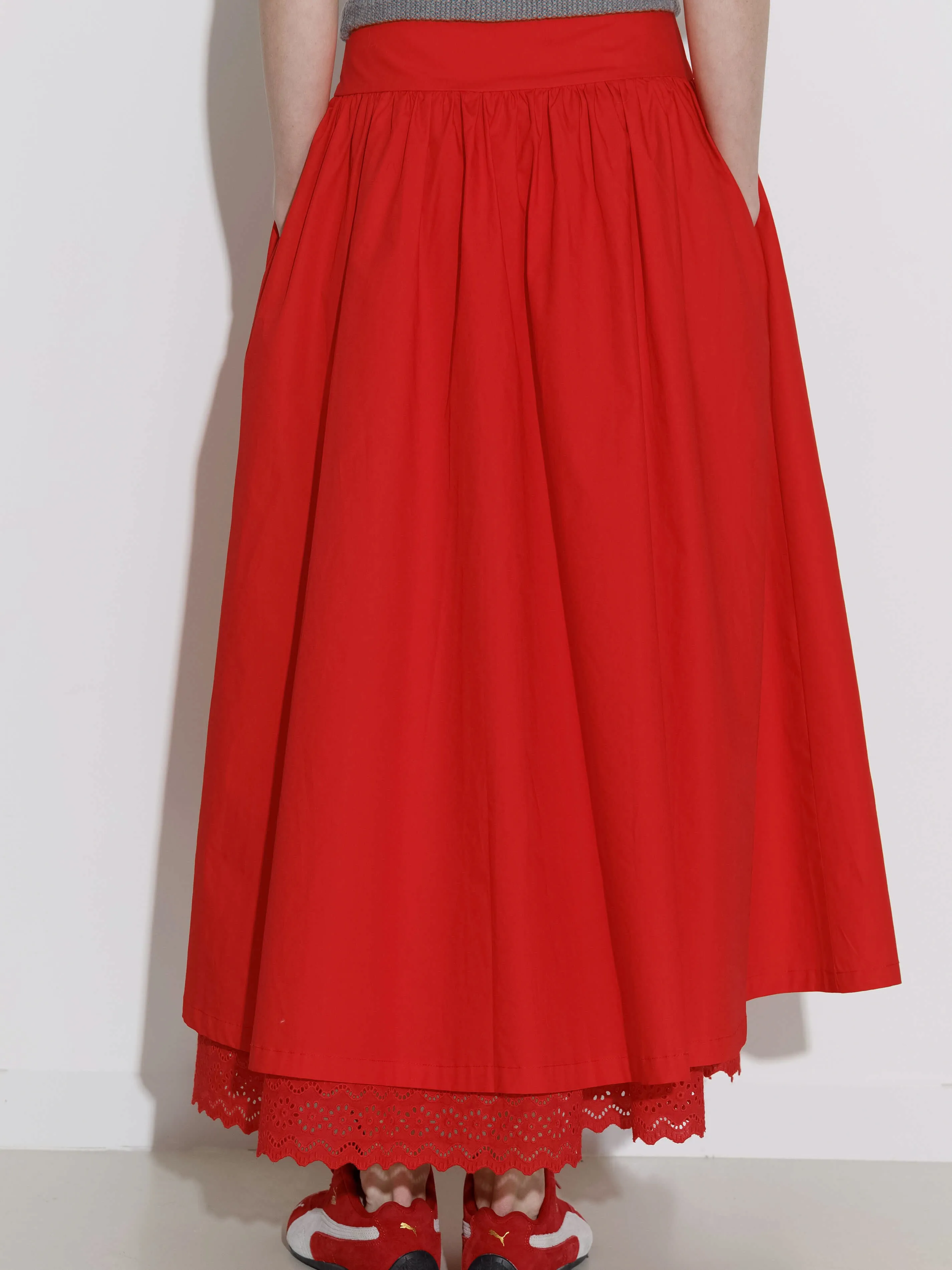 100% Cotton Double Layer Lace A-Line Skirt sold by Cubic product image thumbnail 5