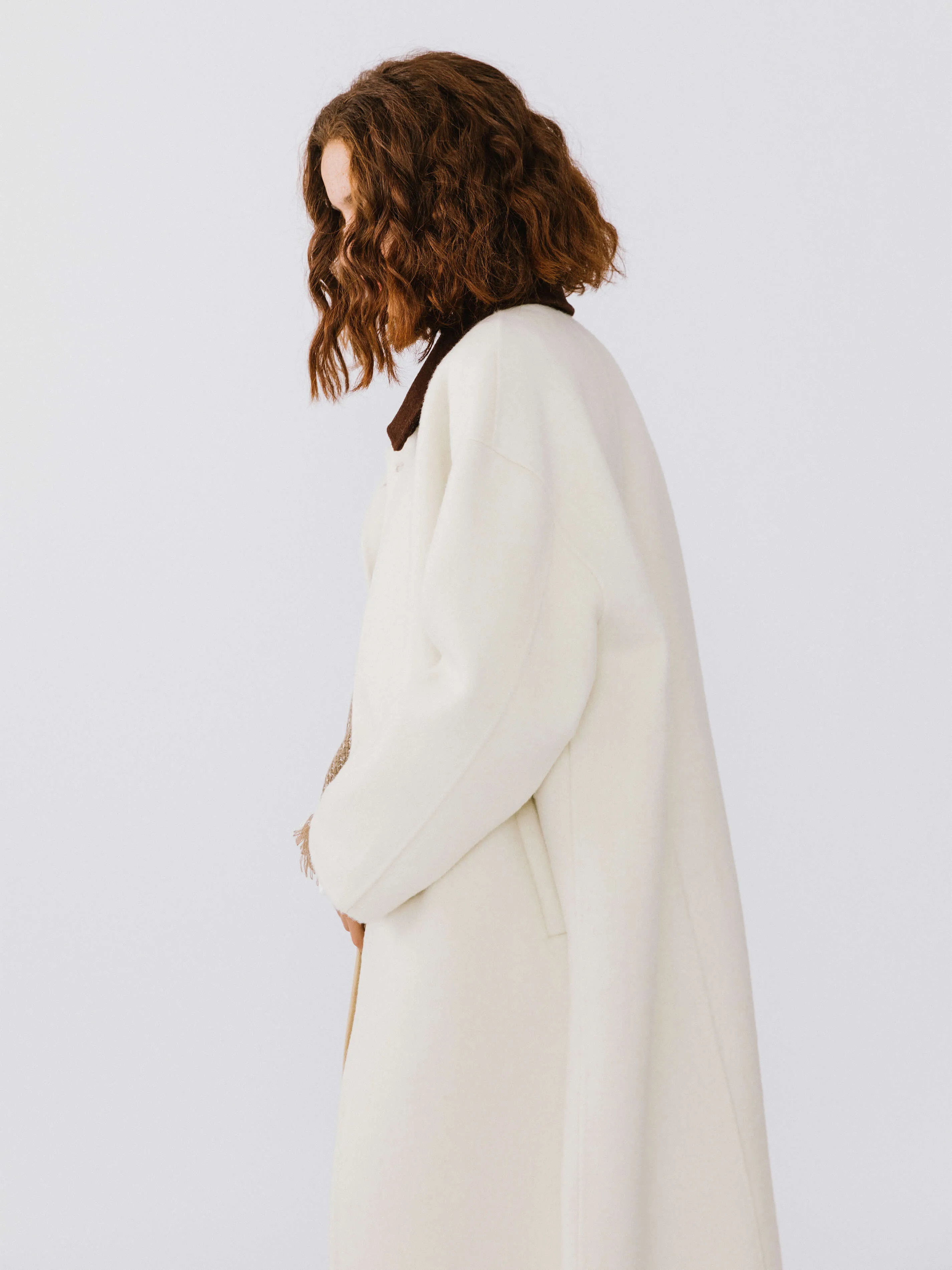 Contrast Coloured Collar Wool Coat sold by Cubic product image thumbnail 4
