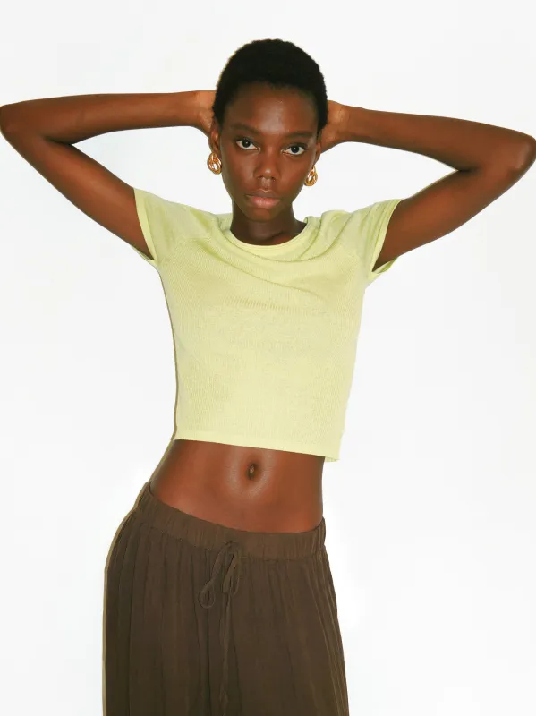 CUBIC Lyocell-Hemp Cropped Knit Top made by Cubic
