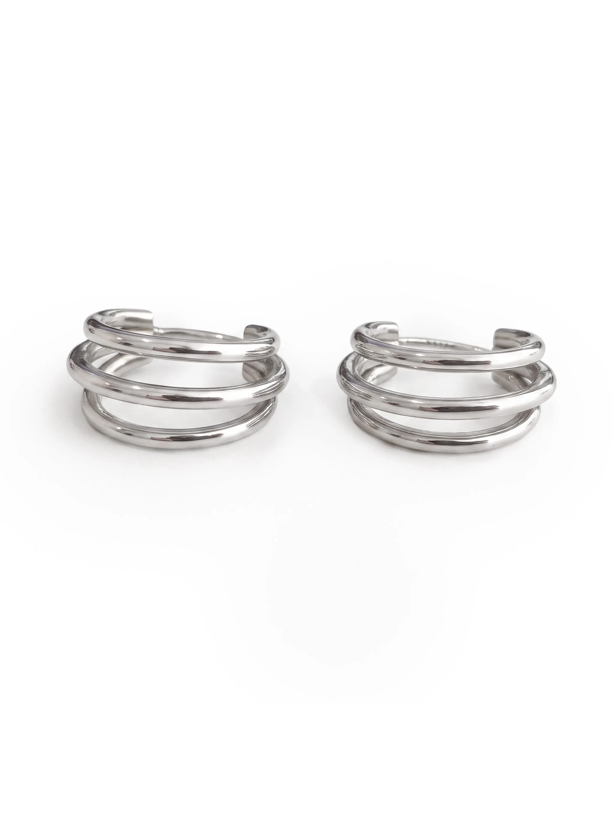 Multi-Layer Open C Hoop Earrings sold by Cubic product image thumbnail 2
