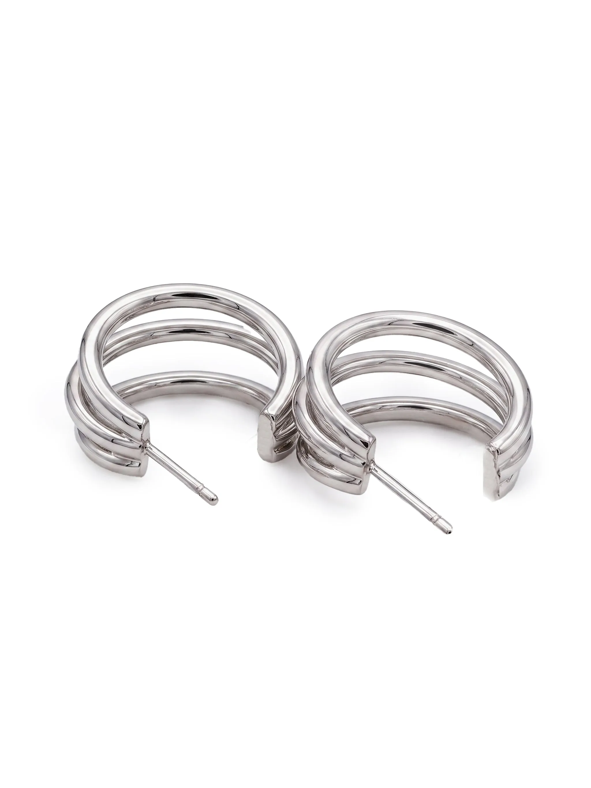 Multi-Layer Open C Hoop Earrings sold by Cubic product image thumbnail 3