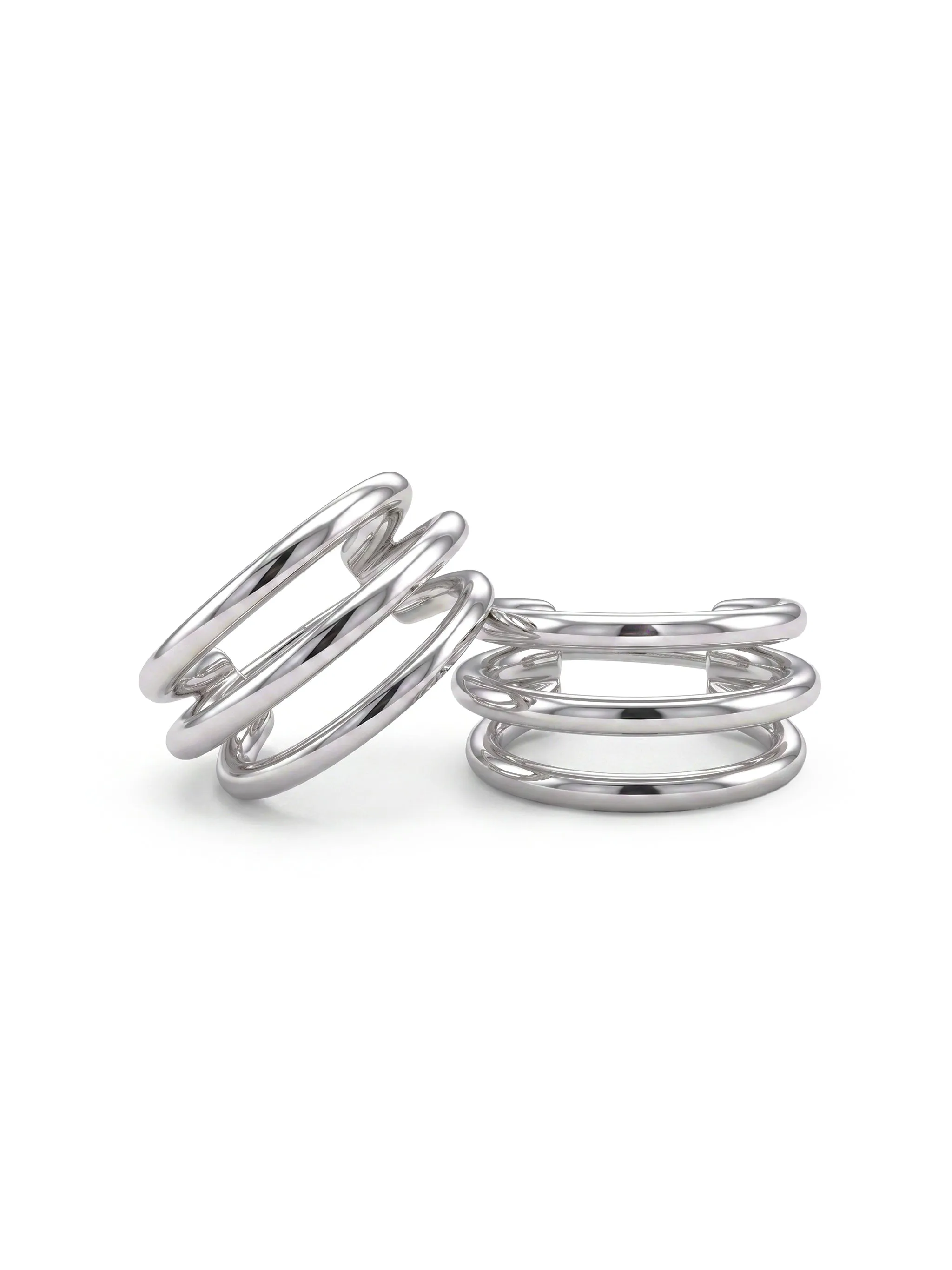 Multi-Layer Open C Hoop Earrings sold by Cubic
