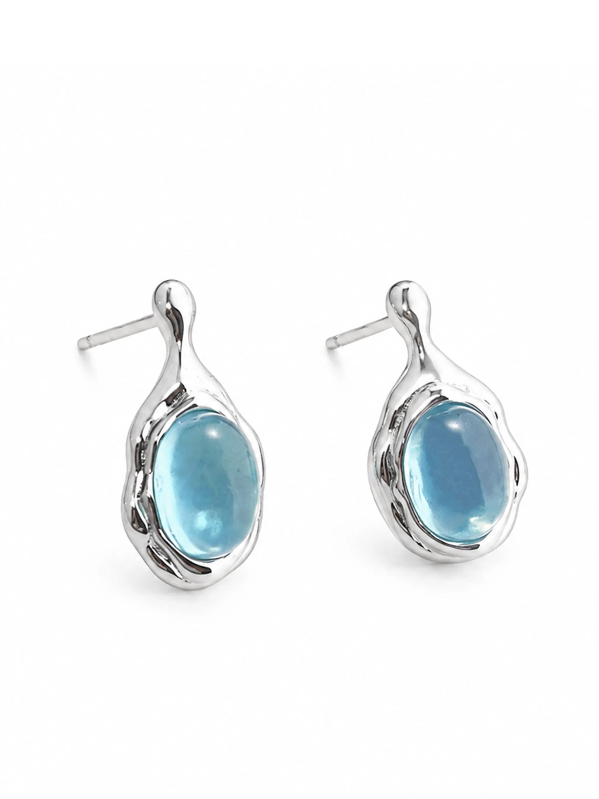 Aquamarine Drop Silver Earrings sold by Cubic product image thumbnail 2