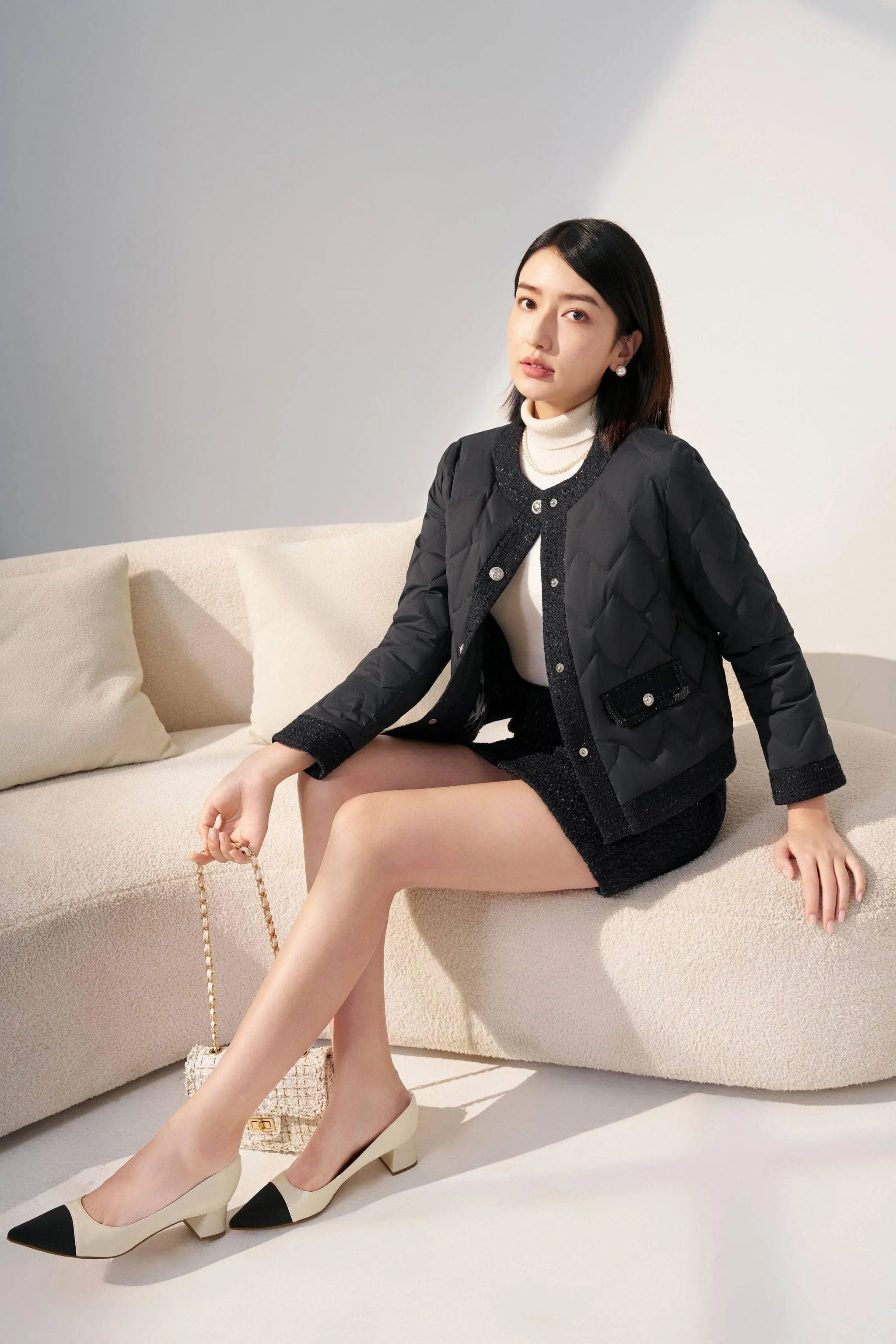 Women's Goose Down Houndstooth Jacket sold by Bosideng product image thumbnail 4