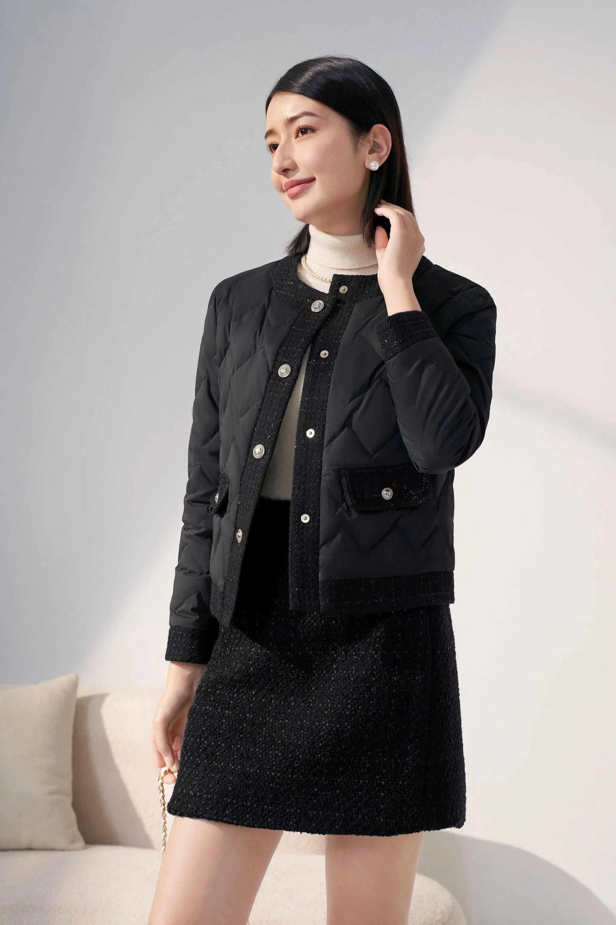 Women's Goose Down Houndstooth Jacket sold by Bosideng product image thumbnail 3