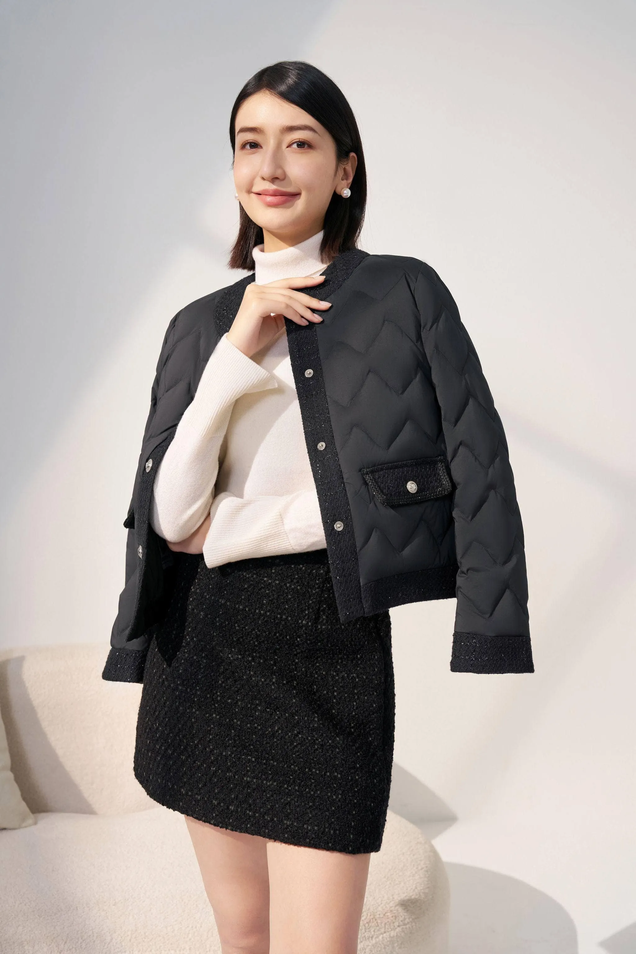 Women's Goose Down Houndstooth Jacket sold by Bosideng