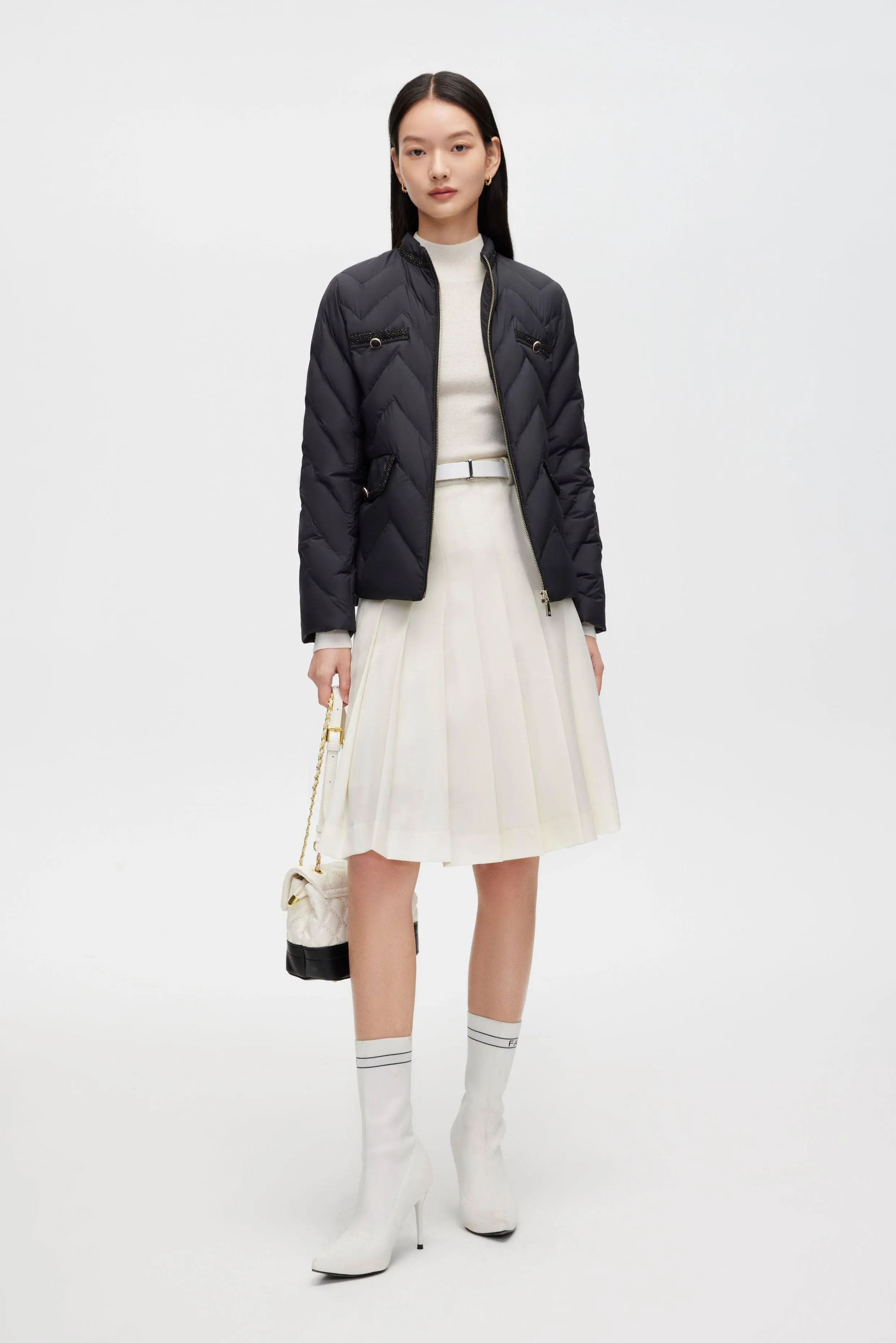 Tweed Detail Goose Down Jacket sold by Bosideng product image thumbnail 3