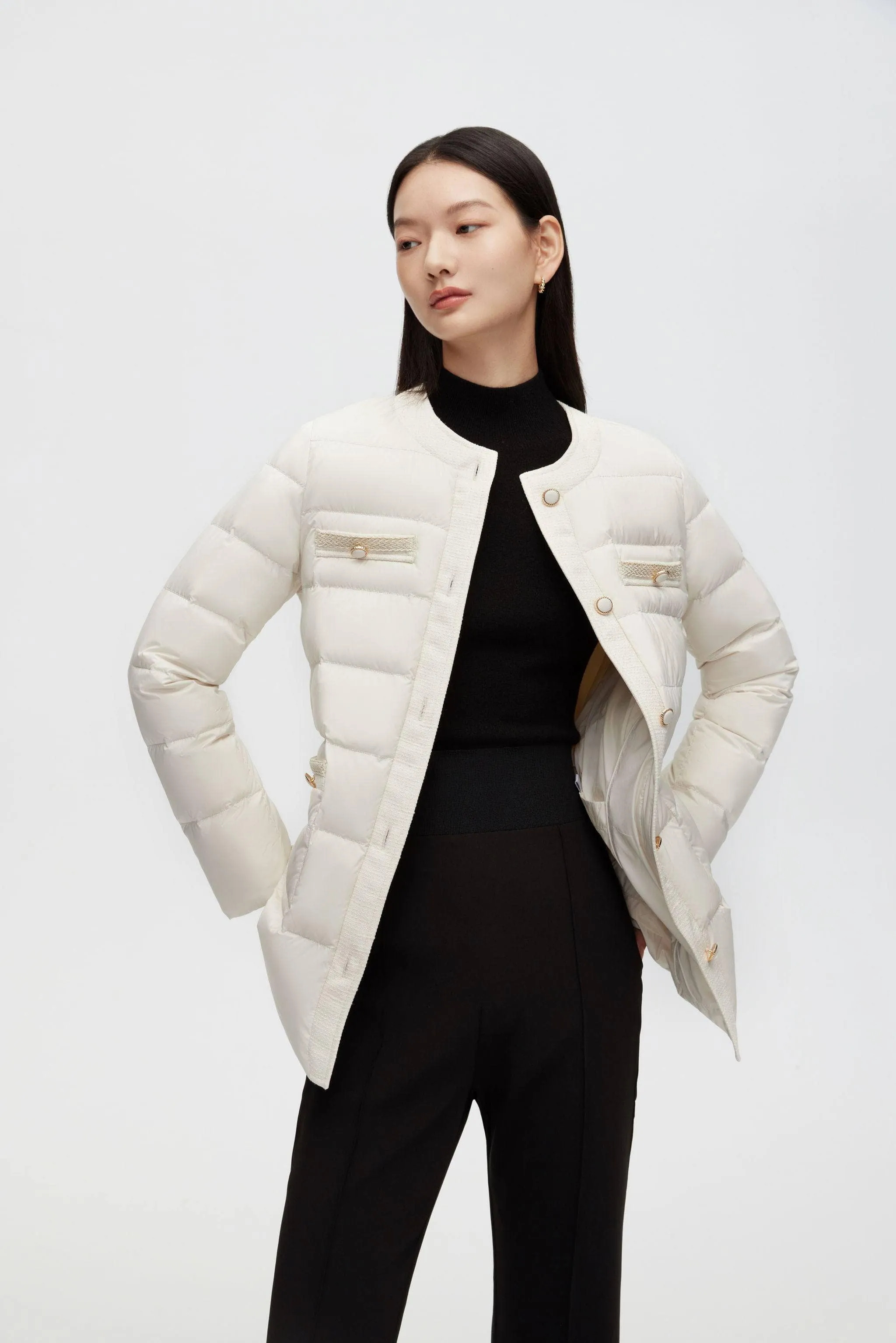 Round Collar Goose Down Short Jacket sold by Bosideng