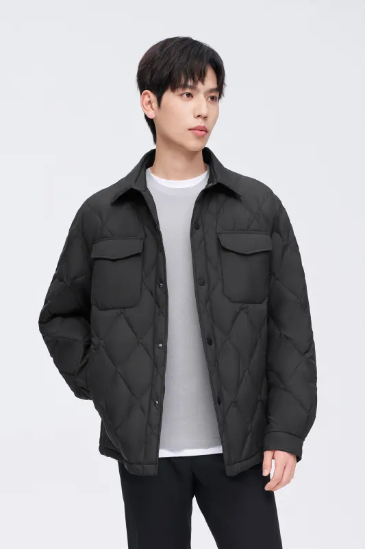 Quilted Down Shacket sold by Bosideng