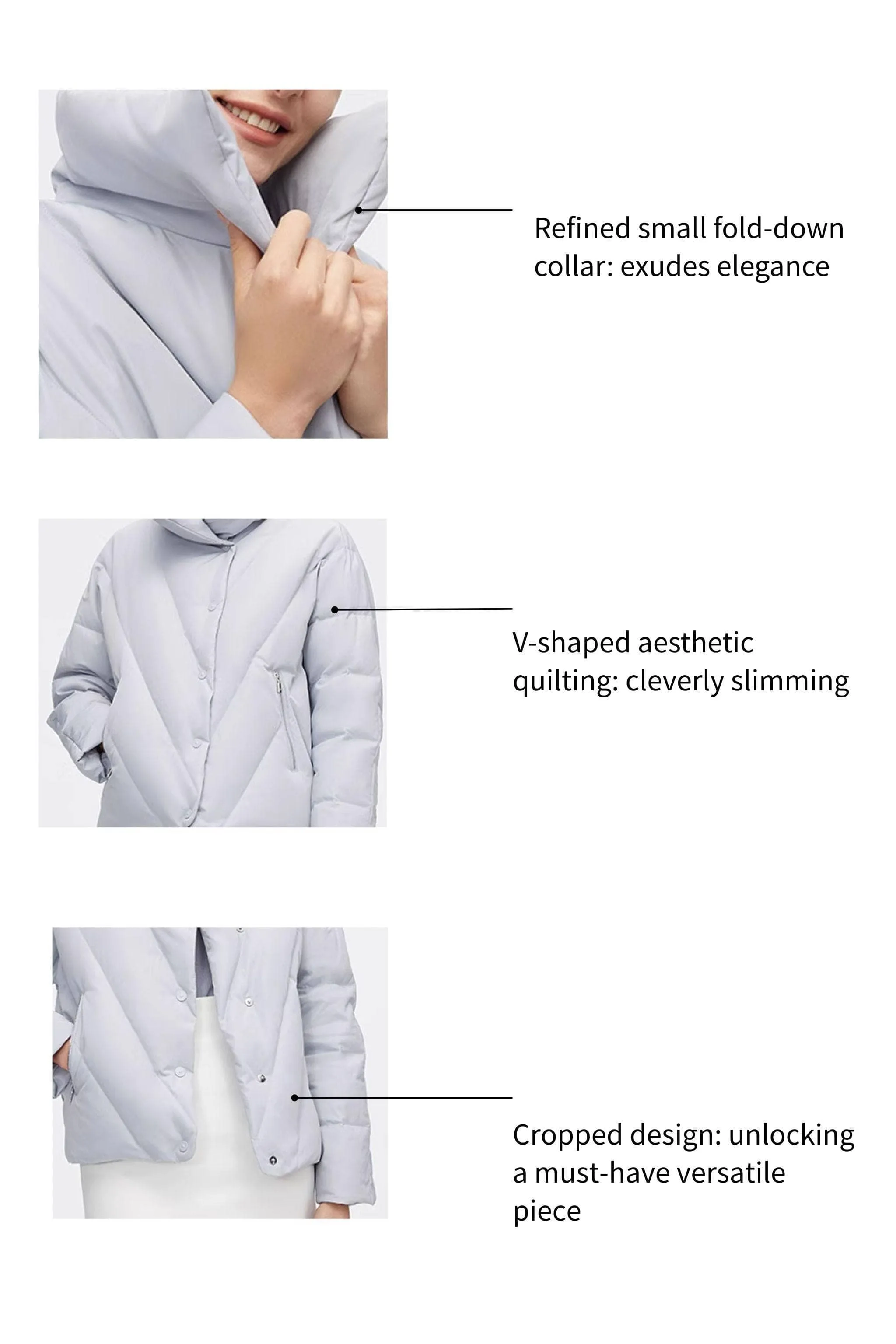 Short Goose Down Jacket With Lapel sold by Bosideng product image thumbnail 4