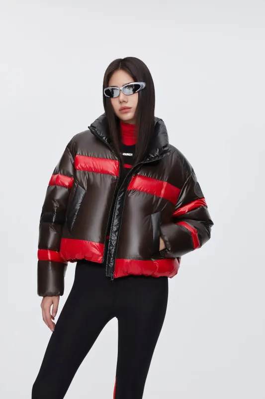 Women's BSD X MSGM Cropped Funnel Neck Puffer sold by Bosideng