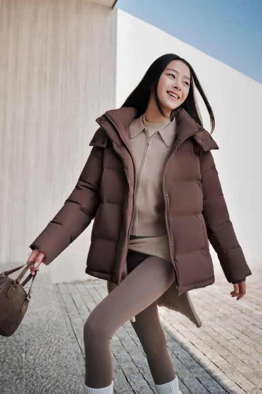 Comfy Women's Down Jacket With Detachable Hood made by Bosideng