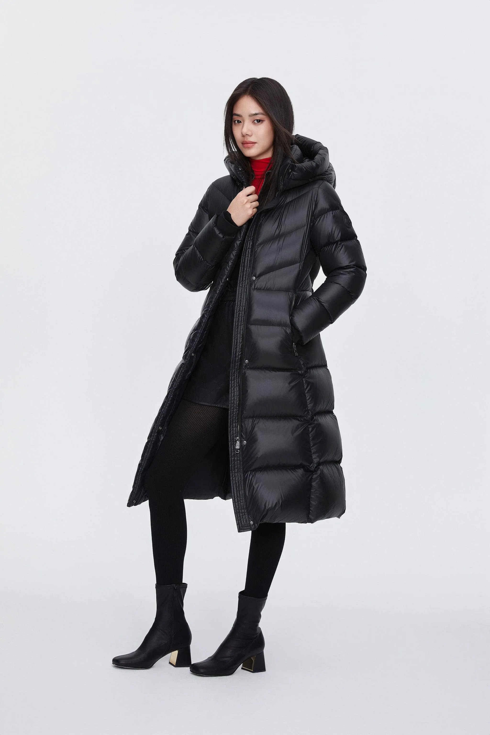 Classic Long Hooded Puffer With Belt sold by Bosideng product image thumbnail 3