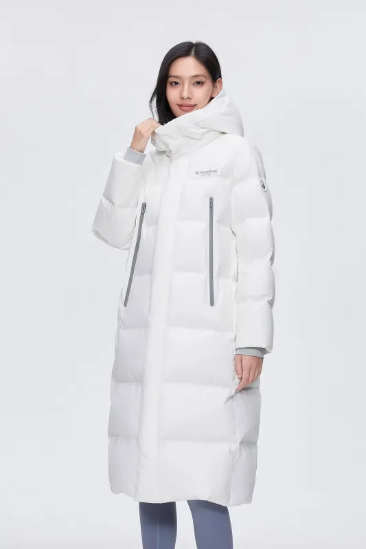 Full Length Sporty Style Hoody Down Coat made by Bosideng