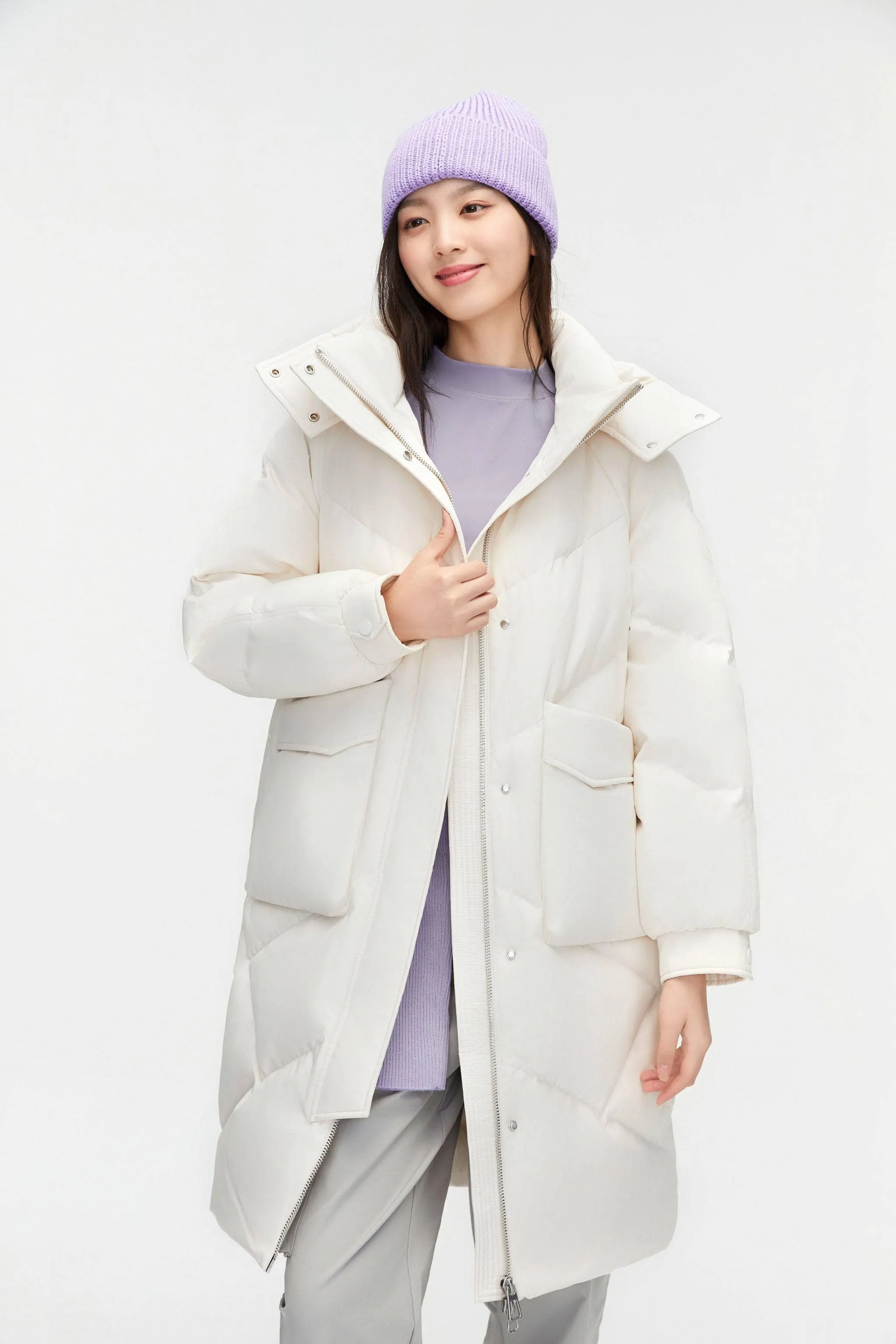 Women's Classic Down Coat with Hood 5252 sold by Bosideng