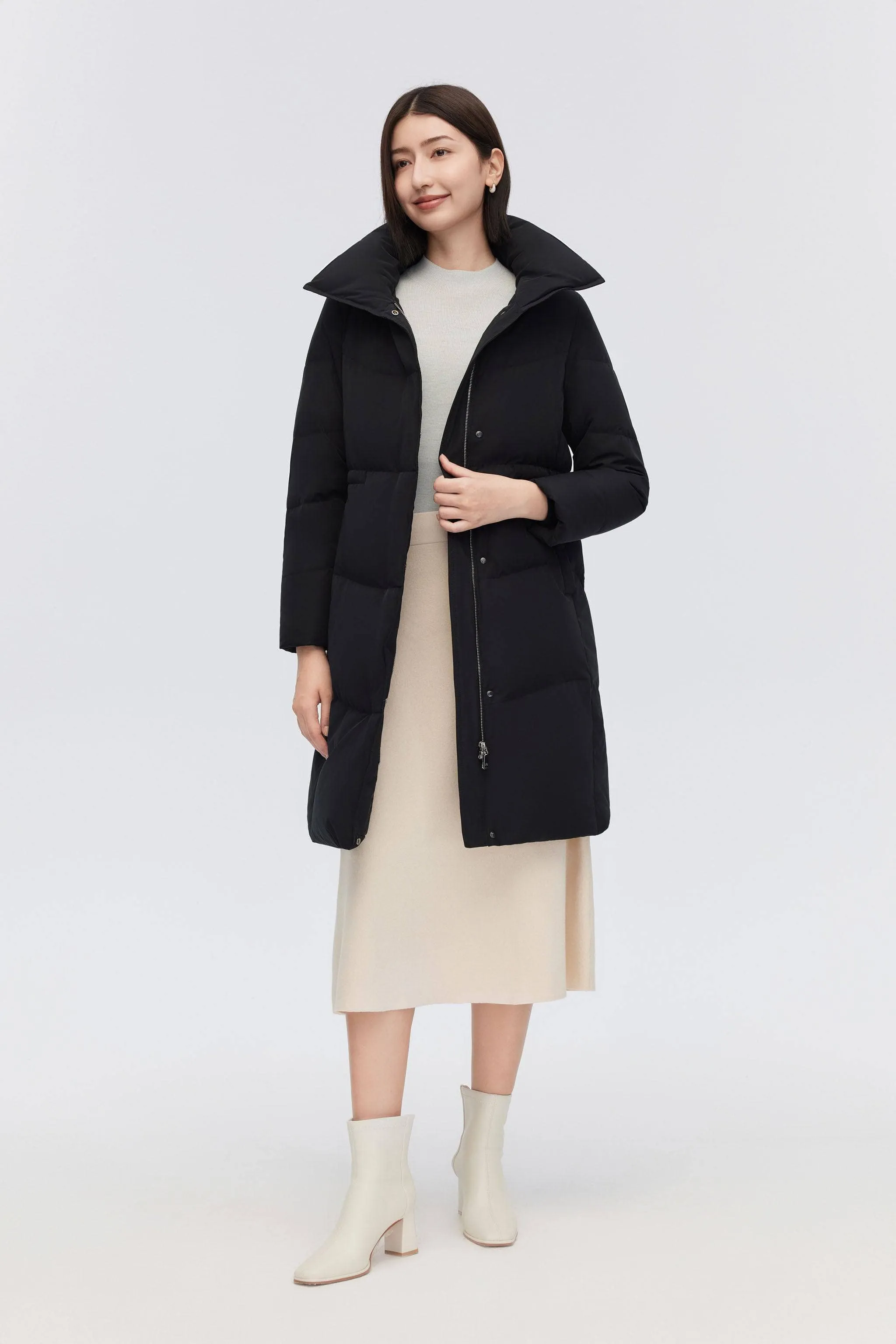 Women's Classic Business Knee Length Goose Down Coat sold by Bosideng product image thumbnail 3