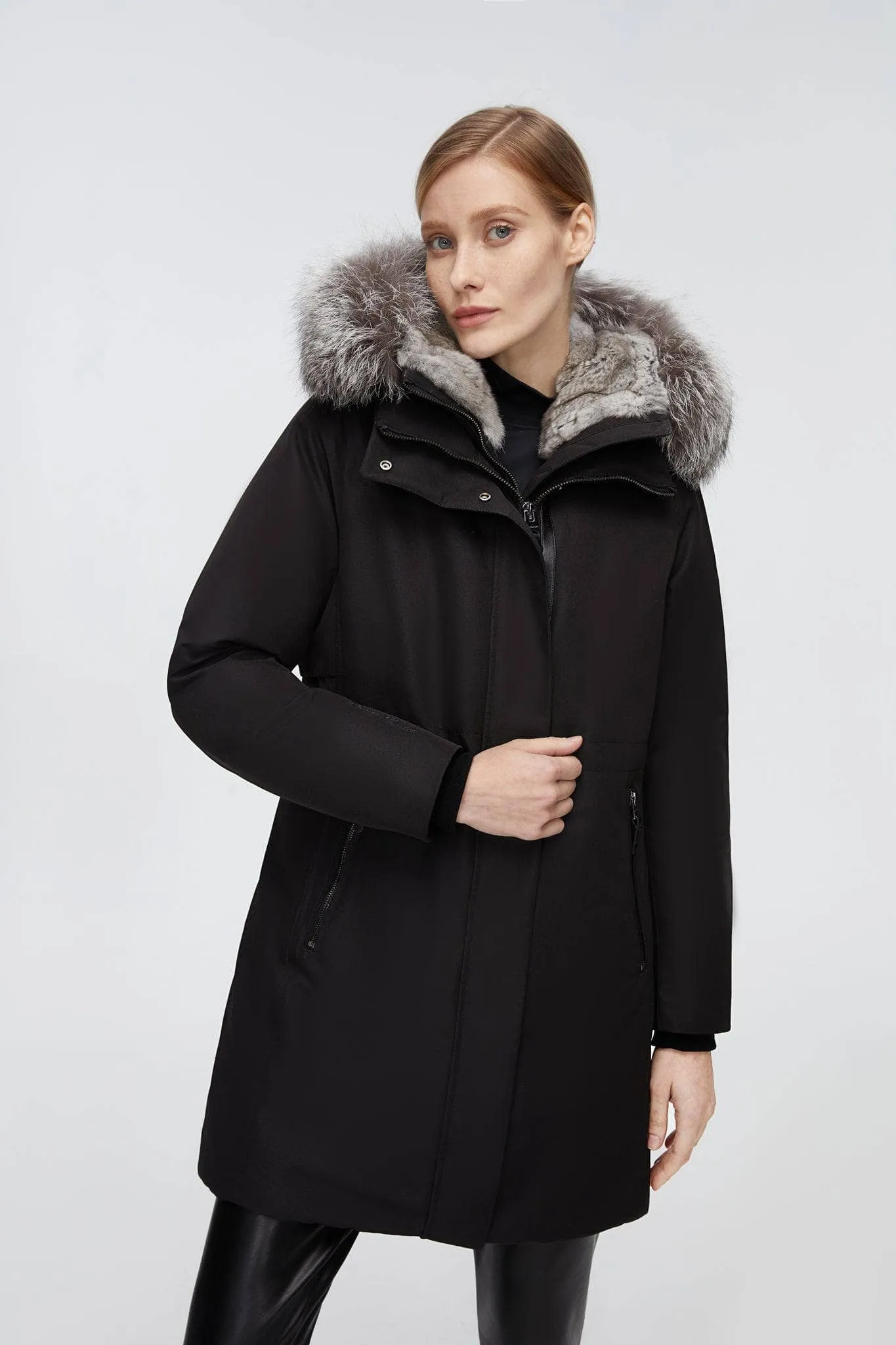 Mid-Length Goose Down Trench With Fur sold by Bosideng product image thumbnail 2