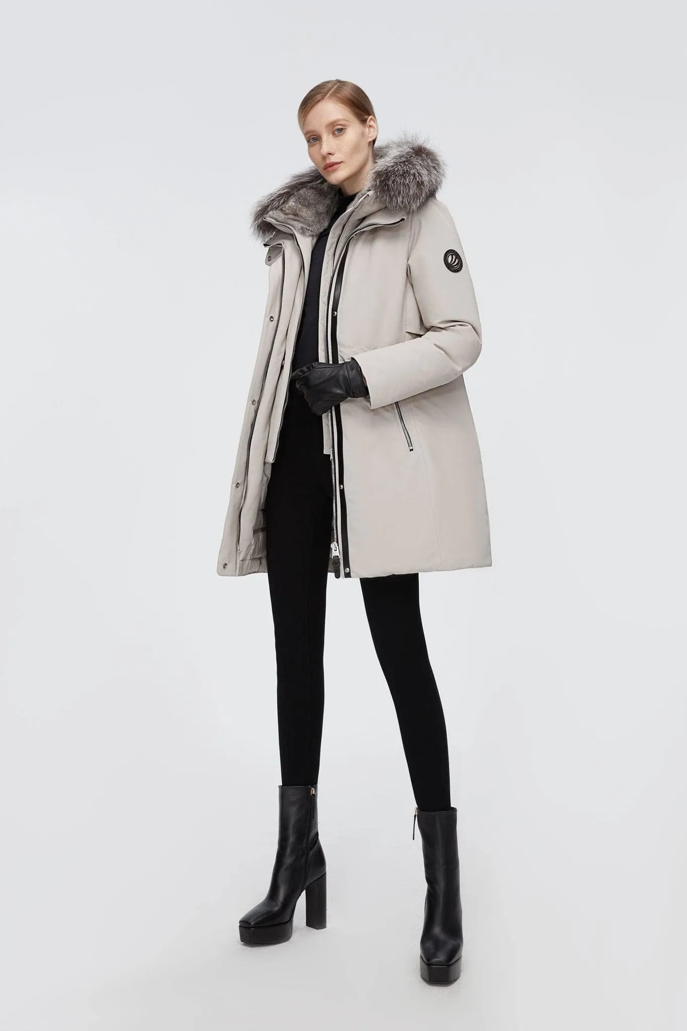 Mid-Length Goose Down Trench With Fur sold by Bosideng product image thumbnail 5