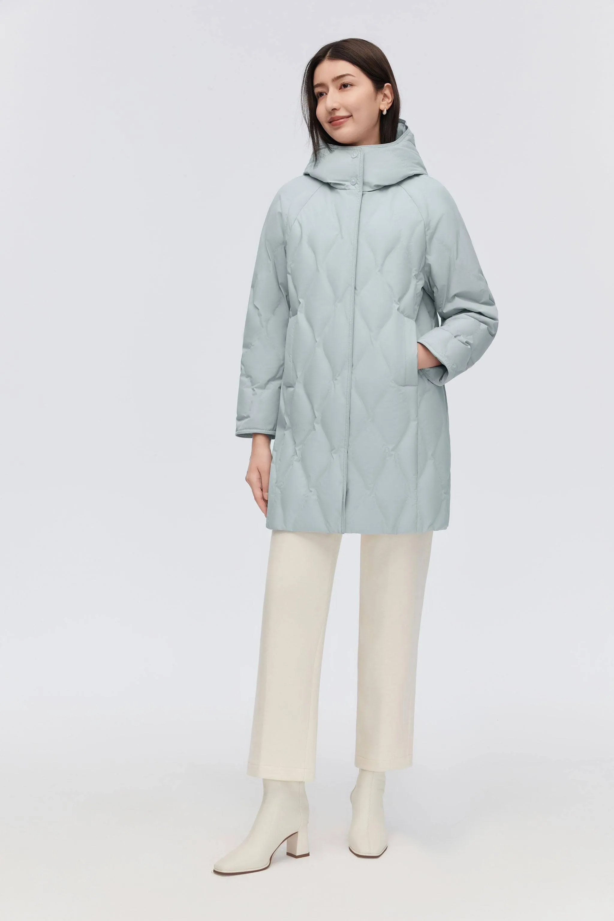 Women's Classic Business Thigh Length Goose Down Coat sold by Bosideng product image thumbnail 3