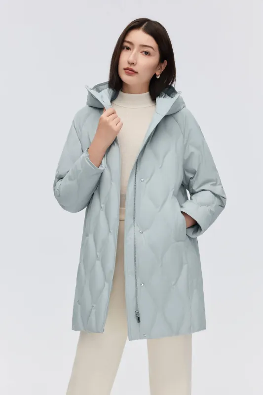 Women's Classic Business Thigh Length Goose Down Coat made by Bosideng