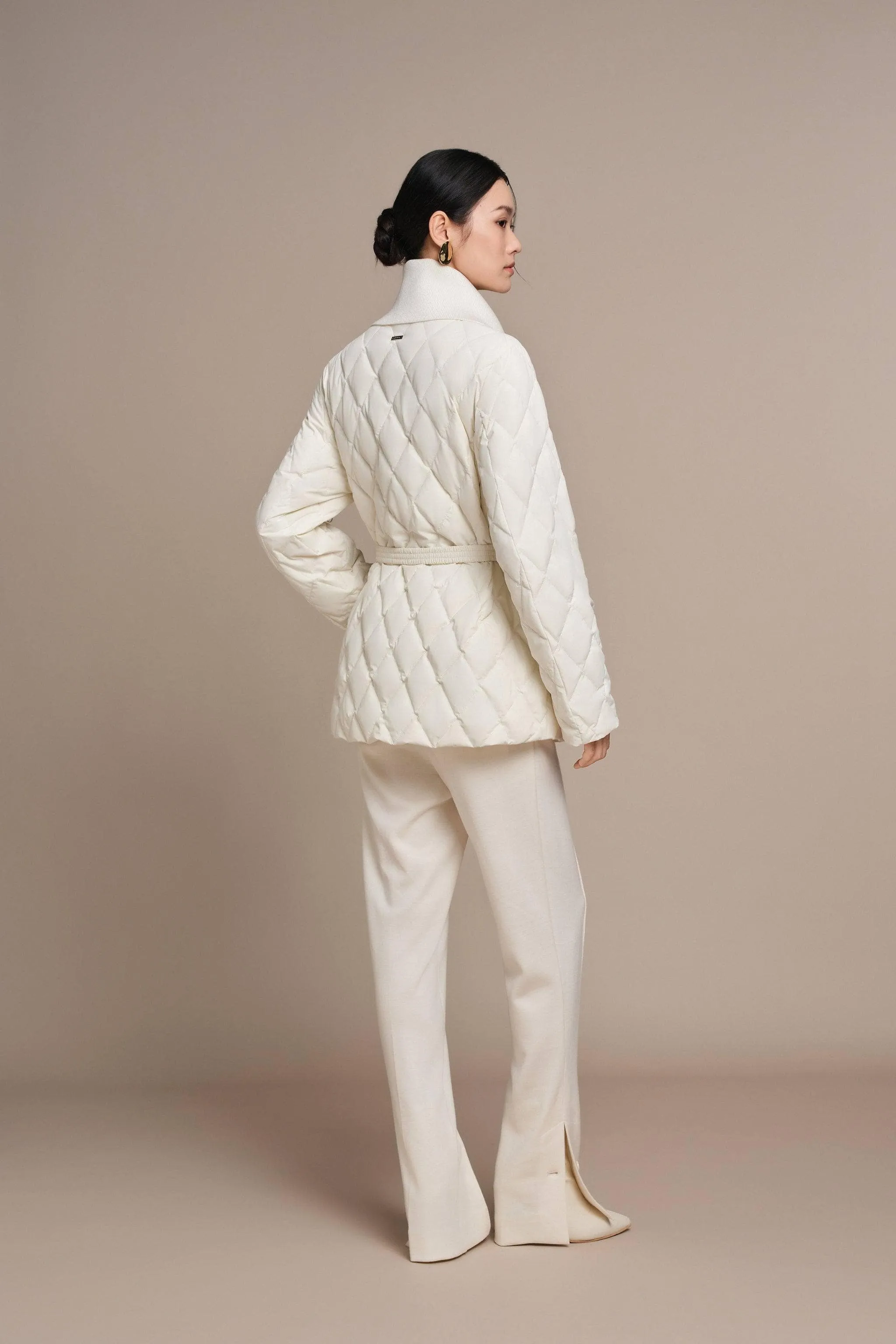 Women's Mixed Media Goose Down Jacket With Belt sold by Bosideng product image thumbnail 5