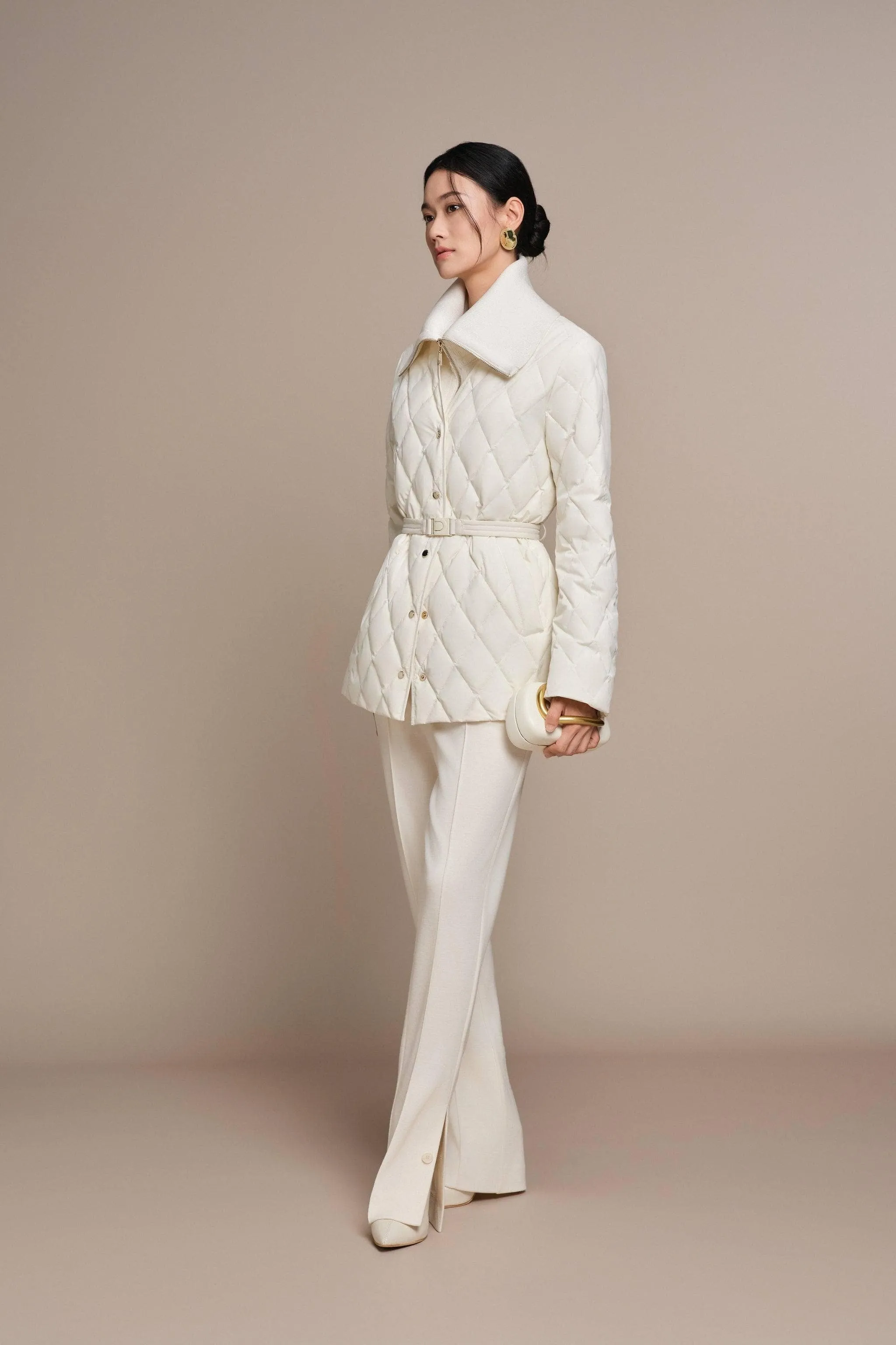 Women's Mixed Media Goose Down Jacket With Belt sold by Bosideng product image thumbnail 2