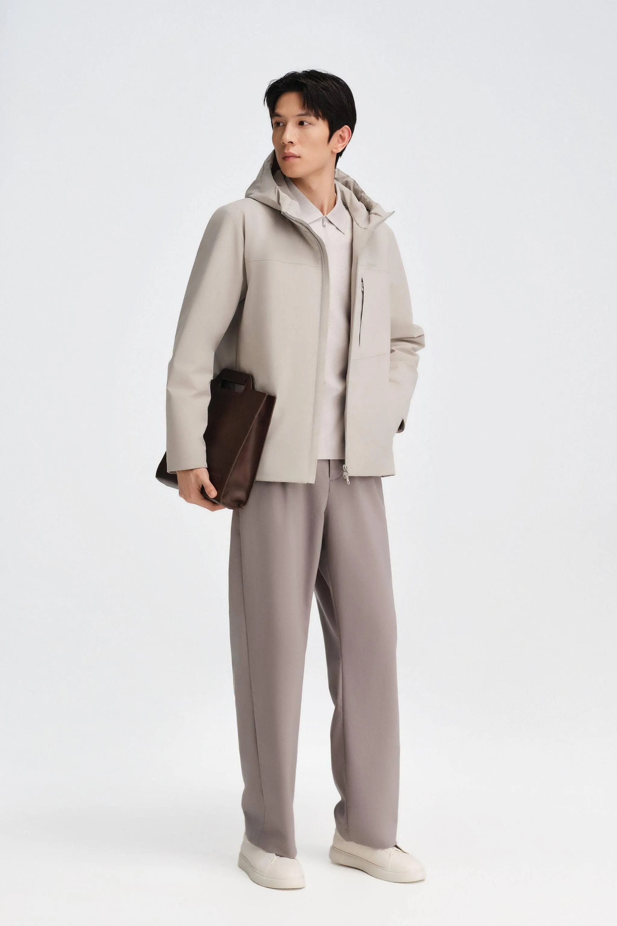 Men's Short Length Goose Down Business Jacket With Hood sold by Bosideng product image thumbnail 3