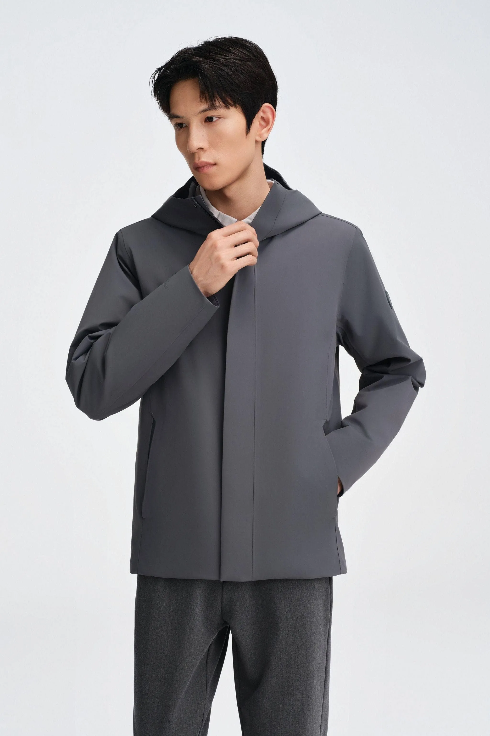 Men's Short Length Goose Down Business Jacket With Hood sold by Bosideng